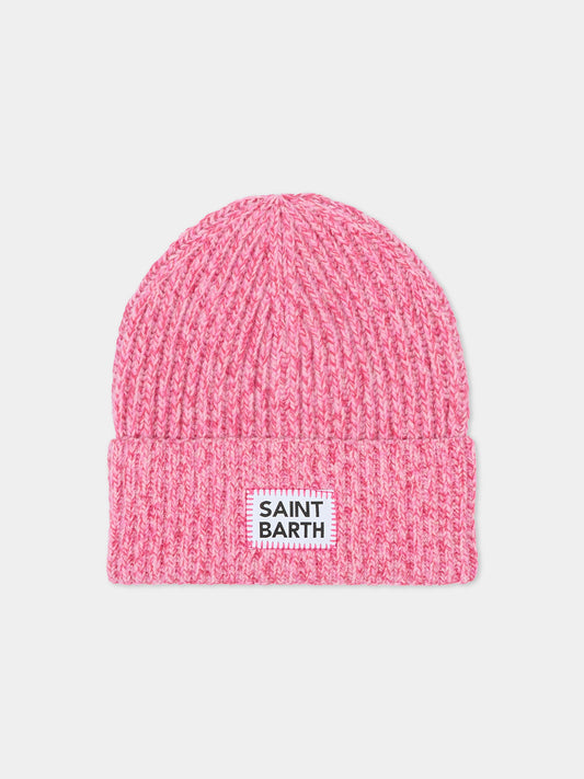 Berretto rosa per bambina con logo,Mc2 Saint Barth,WENG018 00365C