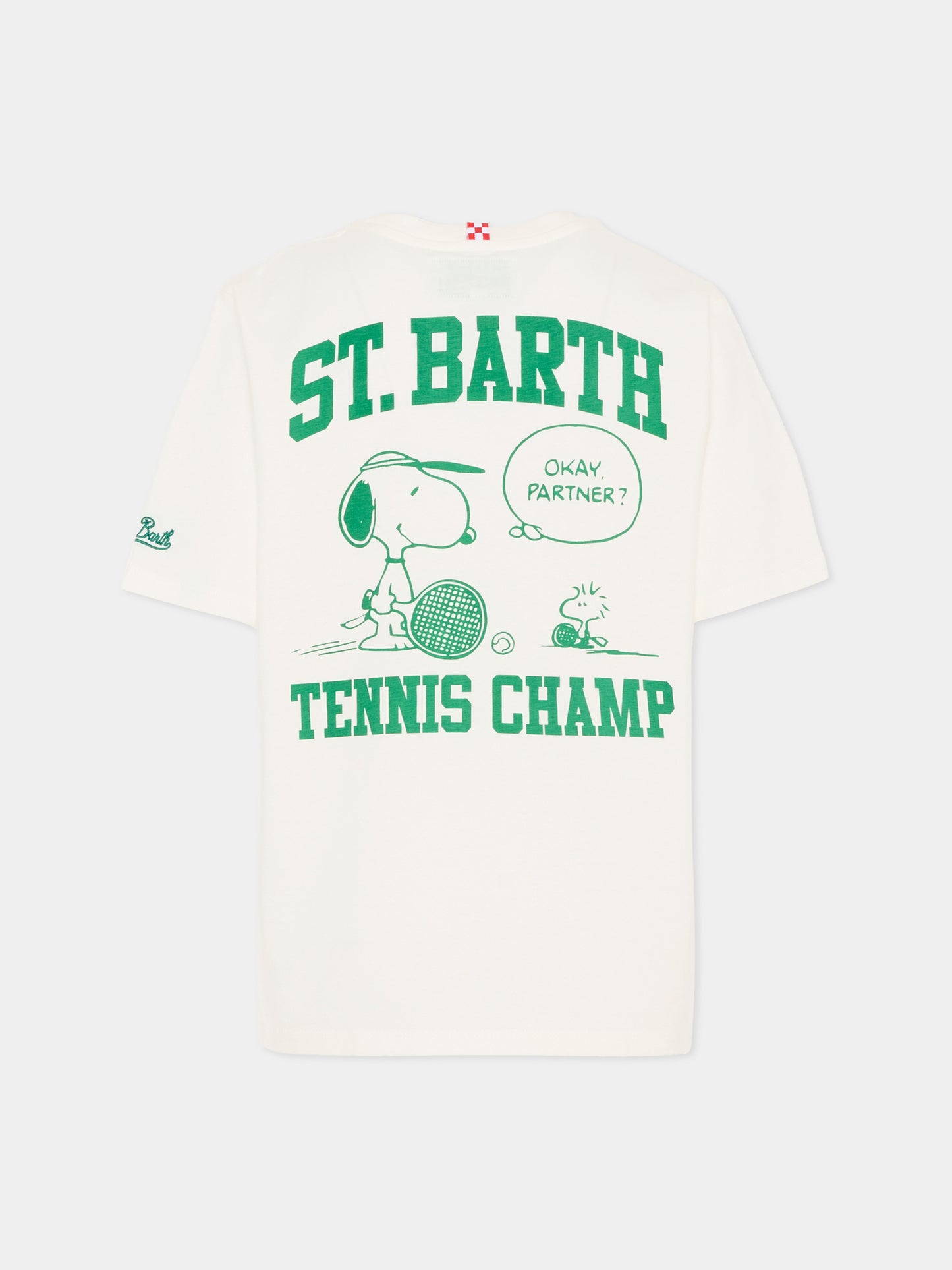 T-shirt avorio per bambino con Snoopy tennista,Mc2 Saint Barth,CAM0001 00627I