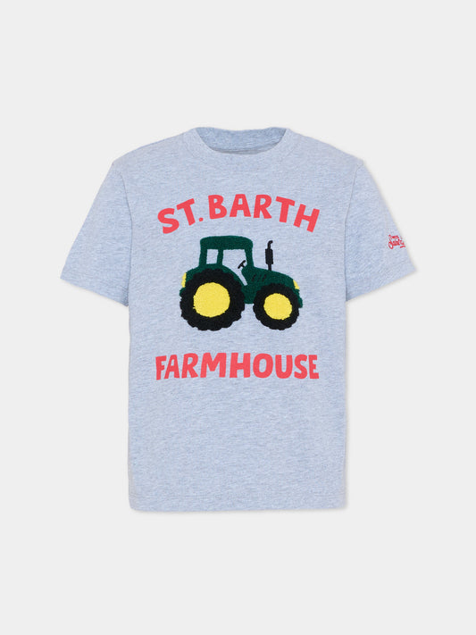 T-shirt grigia per bambino con trattore,Mc2 Saint Barth,CAM0001 00864I