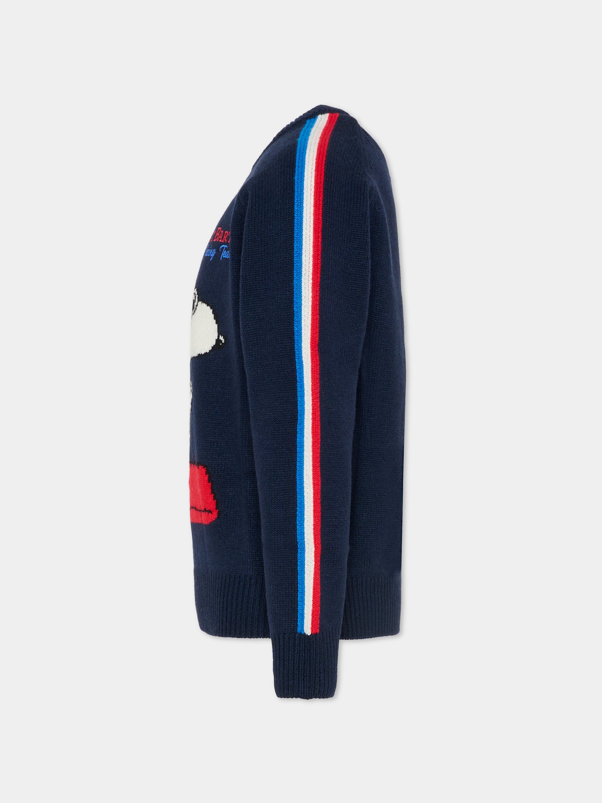Maglione blu per bambino con Snoopy,Mc2 Saint Barth,DOU0016 00082I