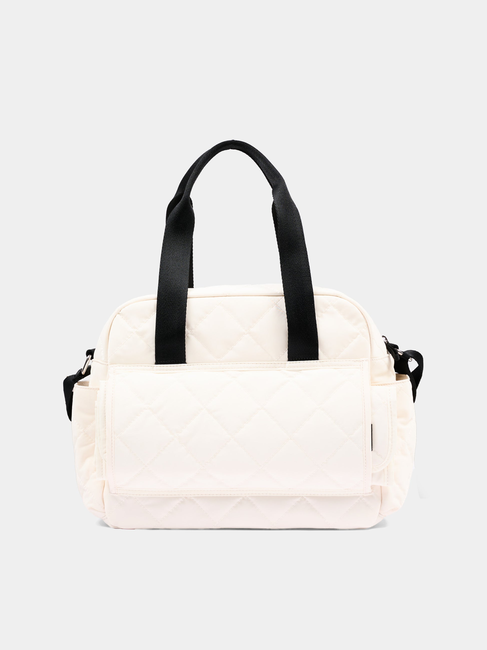 Borsa mamma avorio per neonati trapuntata con logo,Calvin Klein Kids,IU0IU00567 YAS