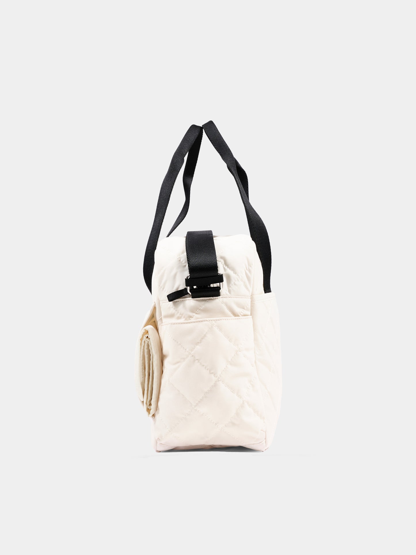 Borsa mamma avorio per neonati trapuntata con logo,Calvin Klein Kids,IU0IU00567 YAS