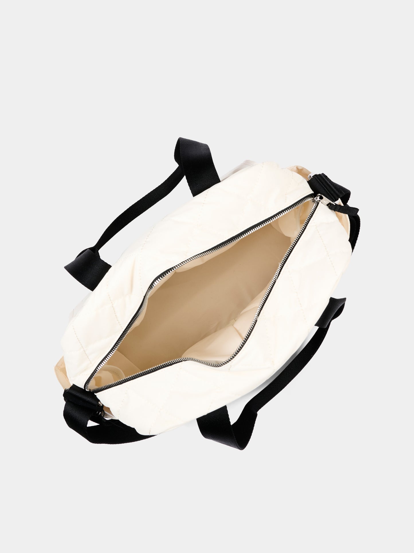 Borsa mamma avorio per neonati trapuntata con logo,Calvin Klein Kids,IU0IU00567 YAS
