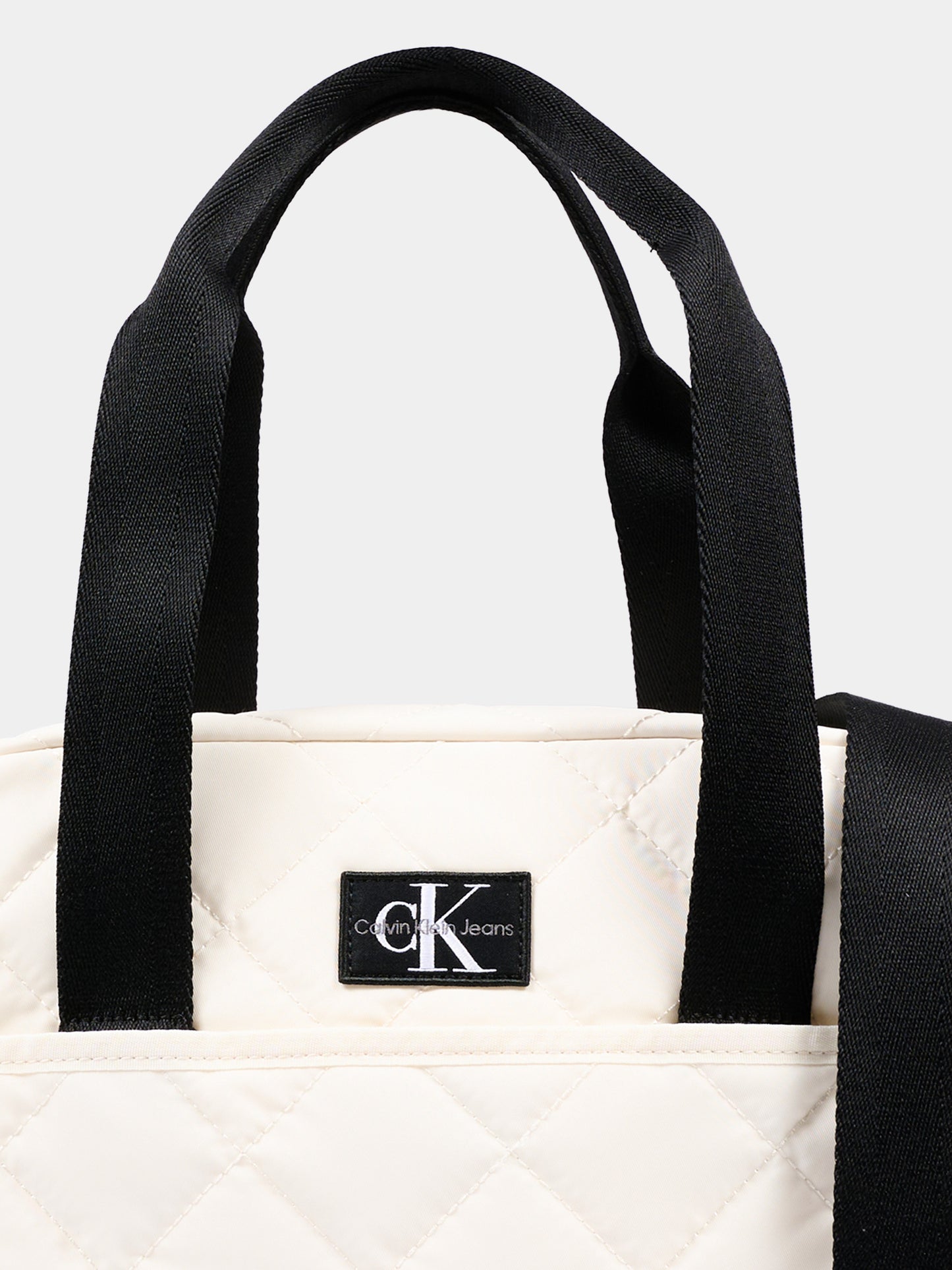 Borsa mamma avorio per neonati trapuntata con logo,Calvin Klein Kids,IU0IU00567 YAS
