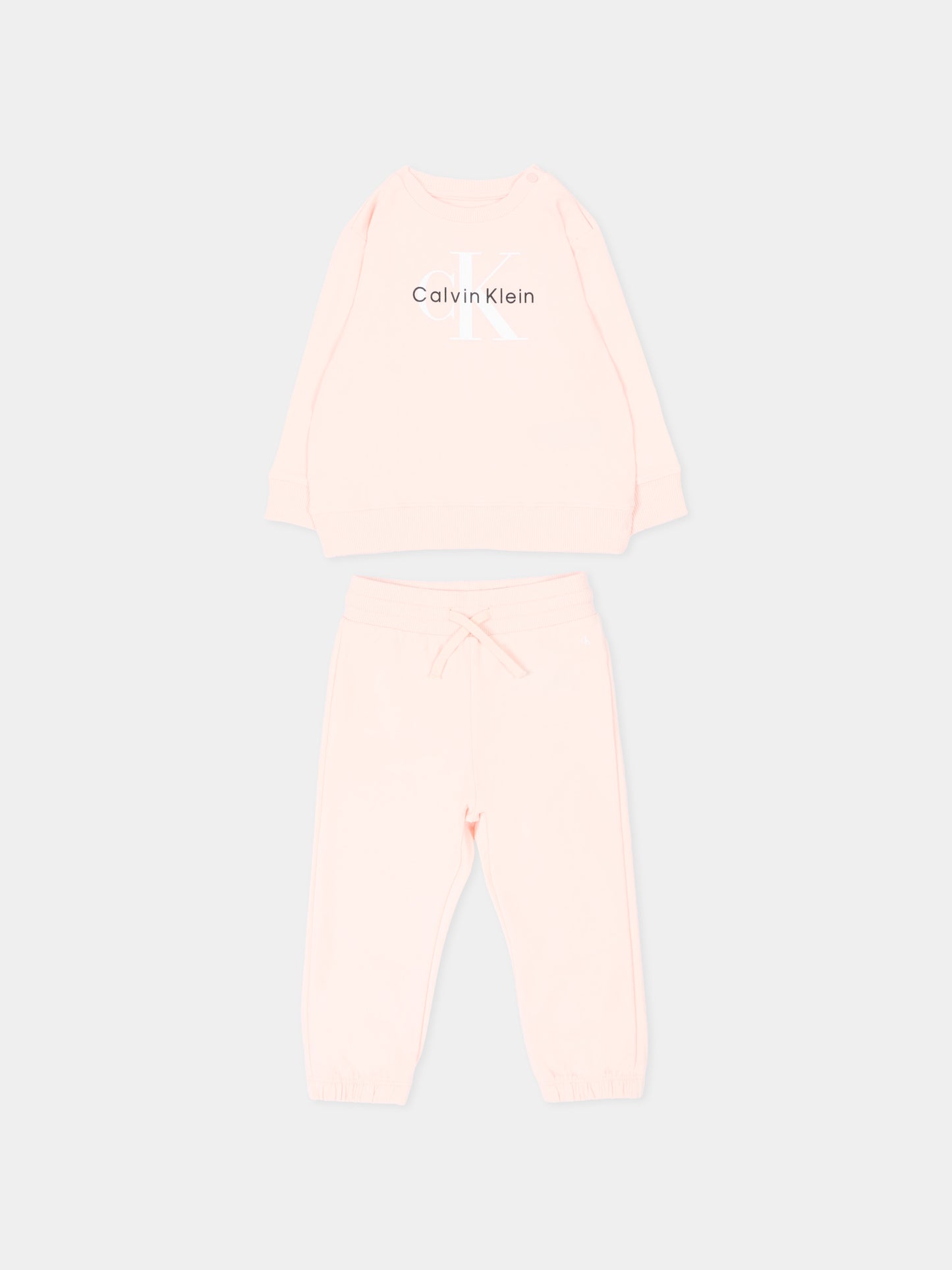Completo sportivo rosa per neonata con logo,Calvin Klein Kids,LV1CKTJI13 T0R