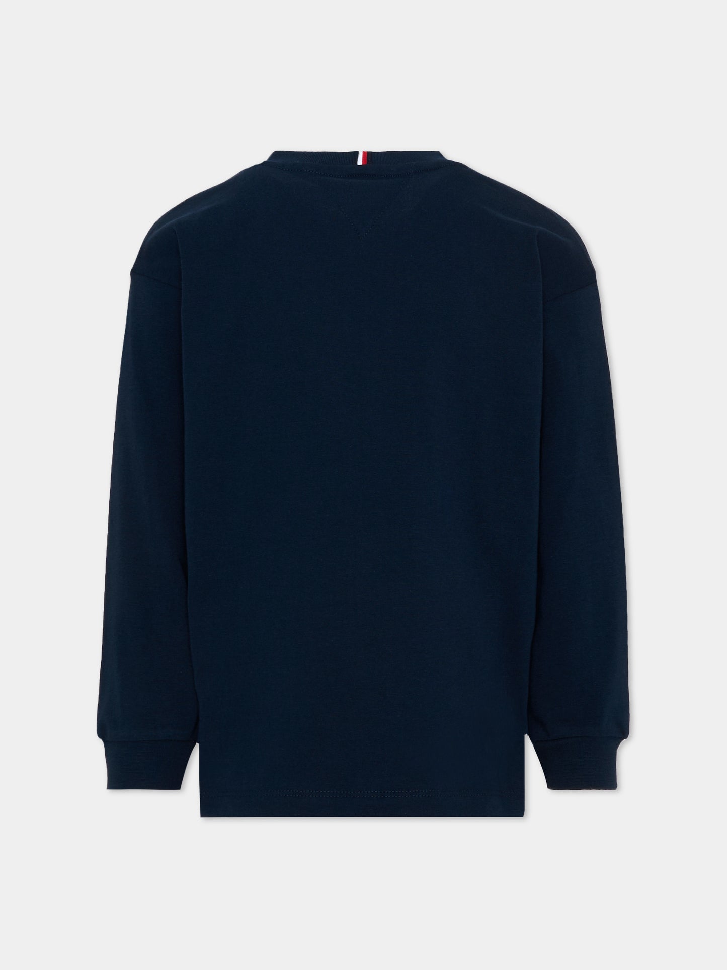 T-shirt blu per bambino con logo,Tommy Hilfiger Junior,KB0KB09846 C1G