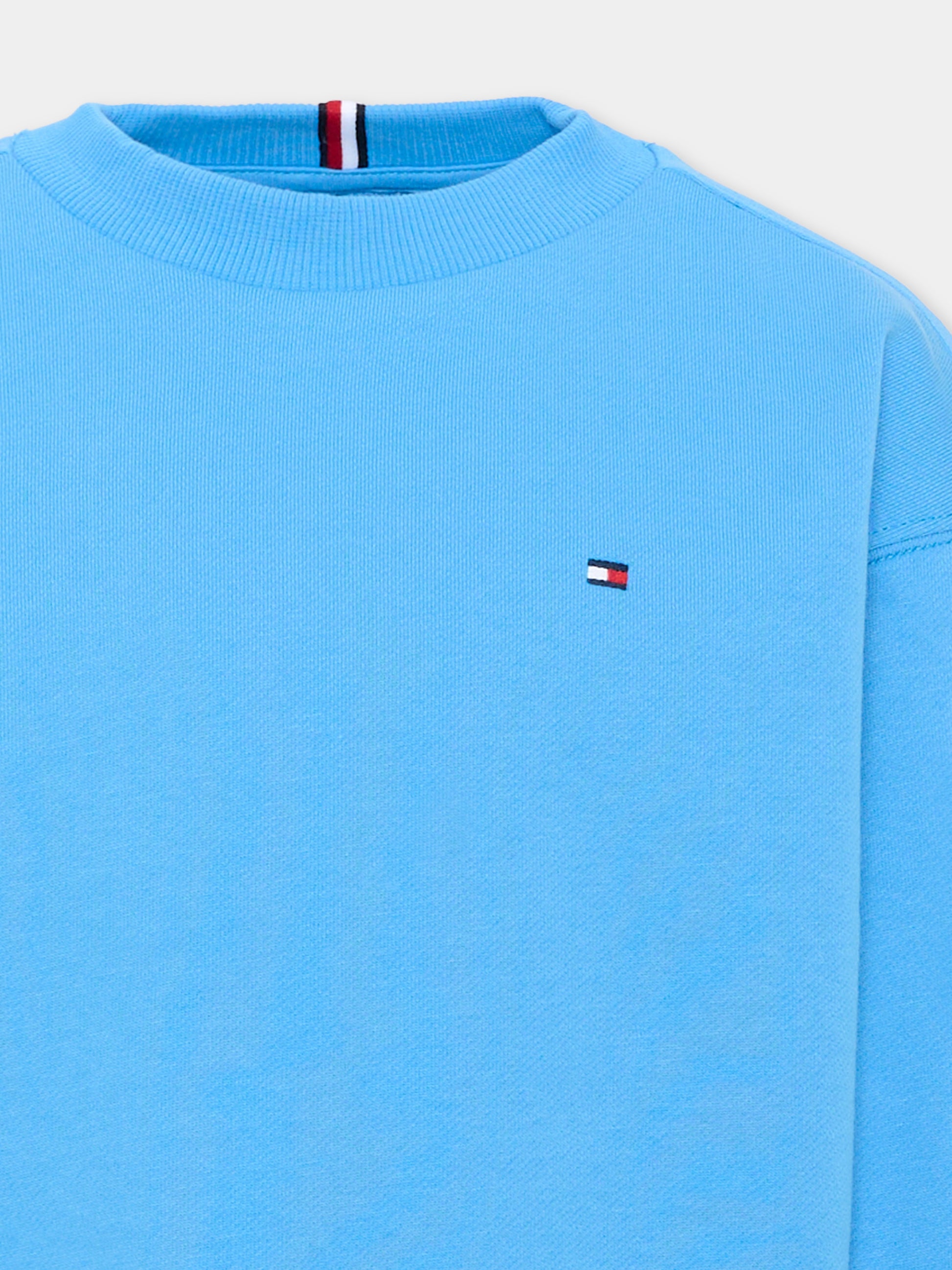 Felpa azzurra per bambino con logo,Tommy Hilfiger Junior,KB0KB10509 C39