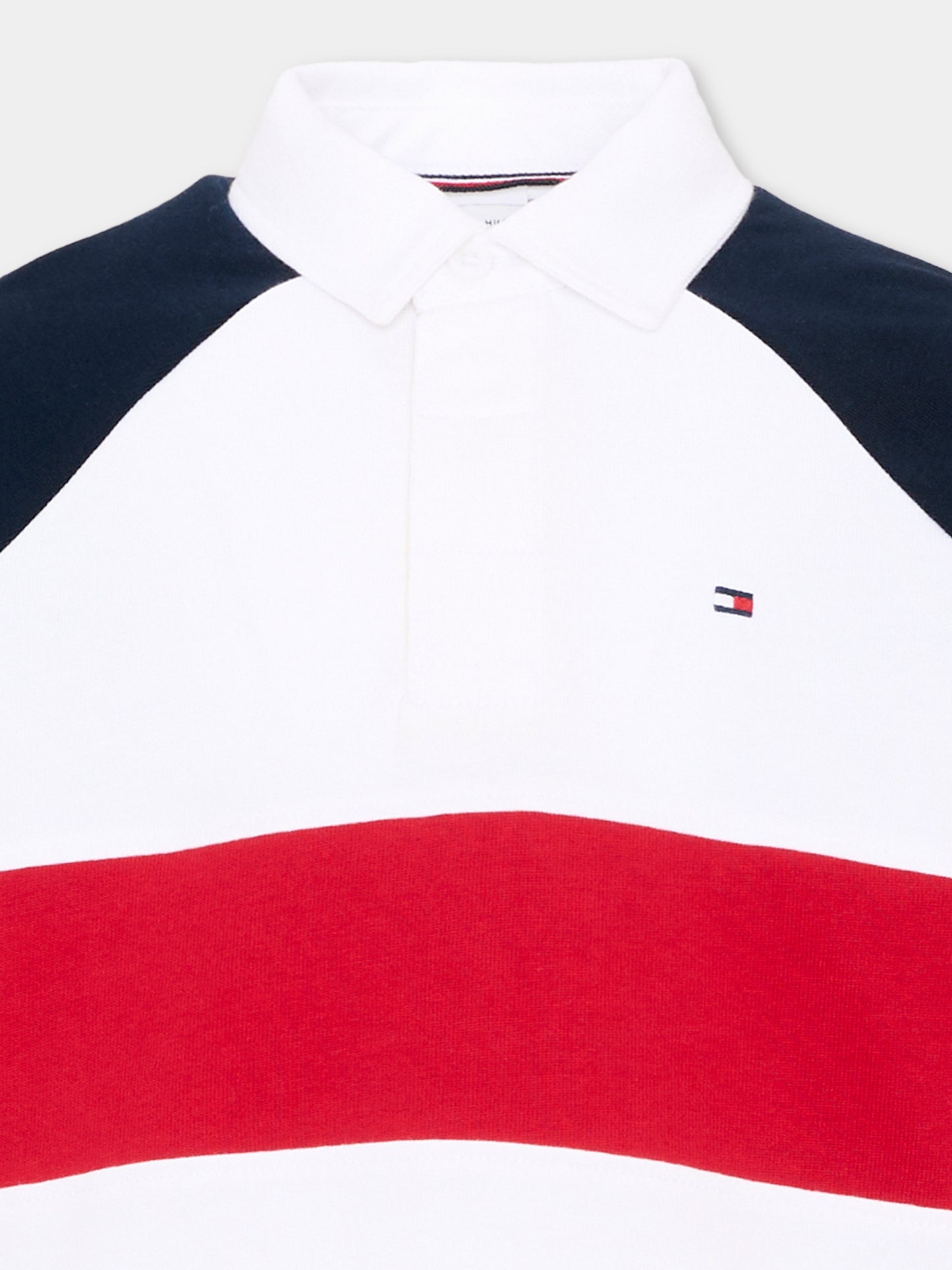 Polo bianca per bambino con logo,Tommy Hilfiger Junior,KB0KB10584 YBR