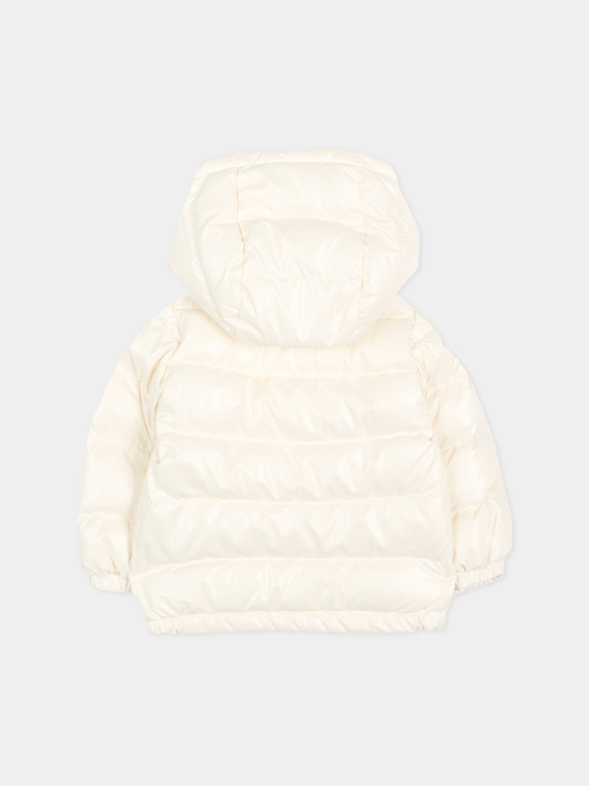 Piumino avorio Icarus per neonato con logo,Moncler Kids,L2951 1A00007 597YX 034