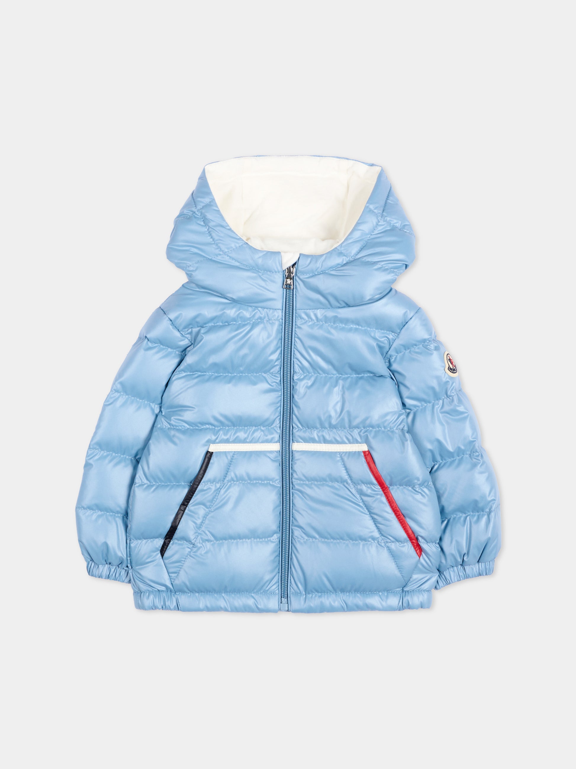 Piumino celeste Icarus per neonato,Moncler Kids,L2951 1A00007 597YX 71G
