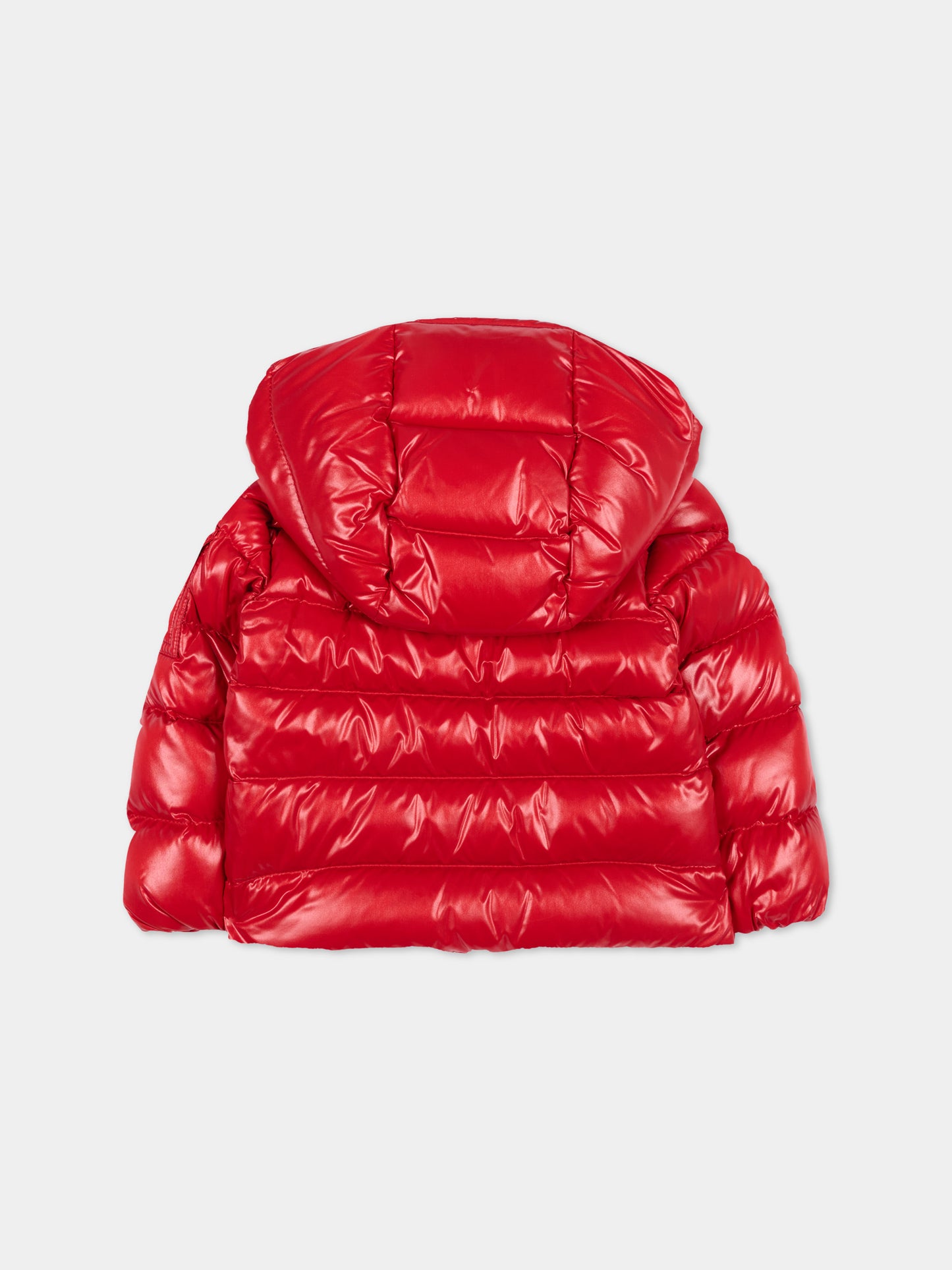 Piumino rosso Maya per neonato con logo,Moncler Kids,L2951 1A00018 597Z8 45R