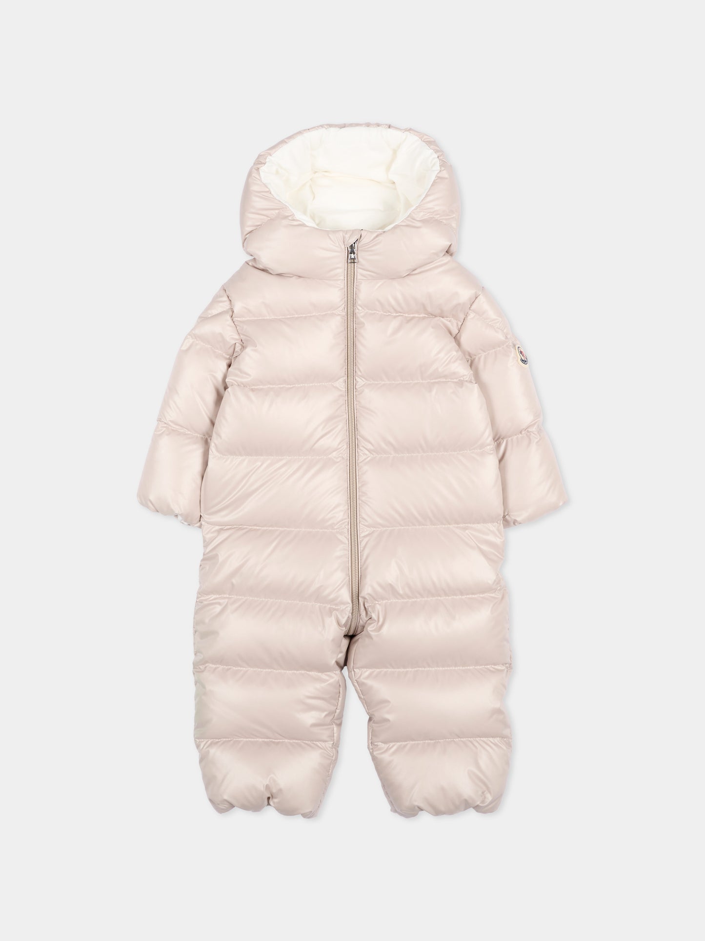 Piumino beige Alanie per neonati con logo,Moncler Kids,L2951 1G00002 597YX 20N
