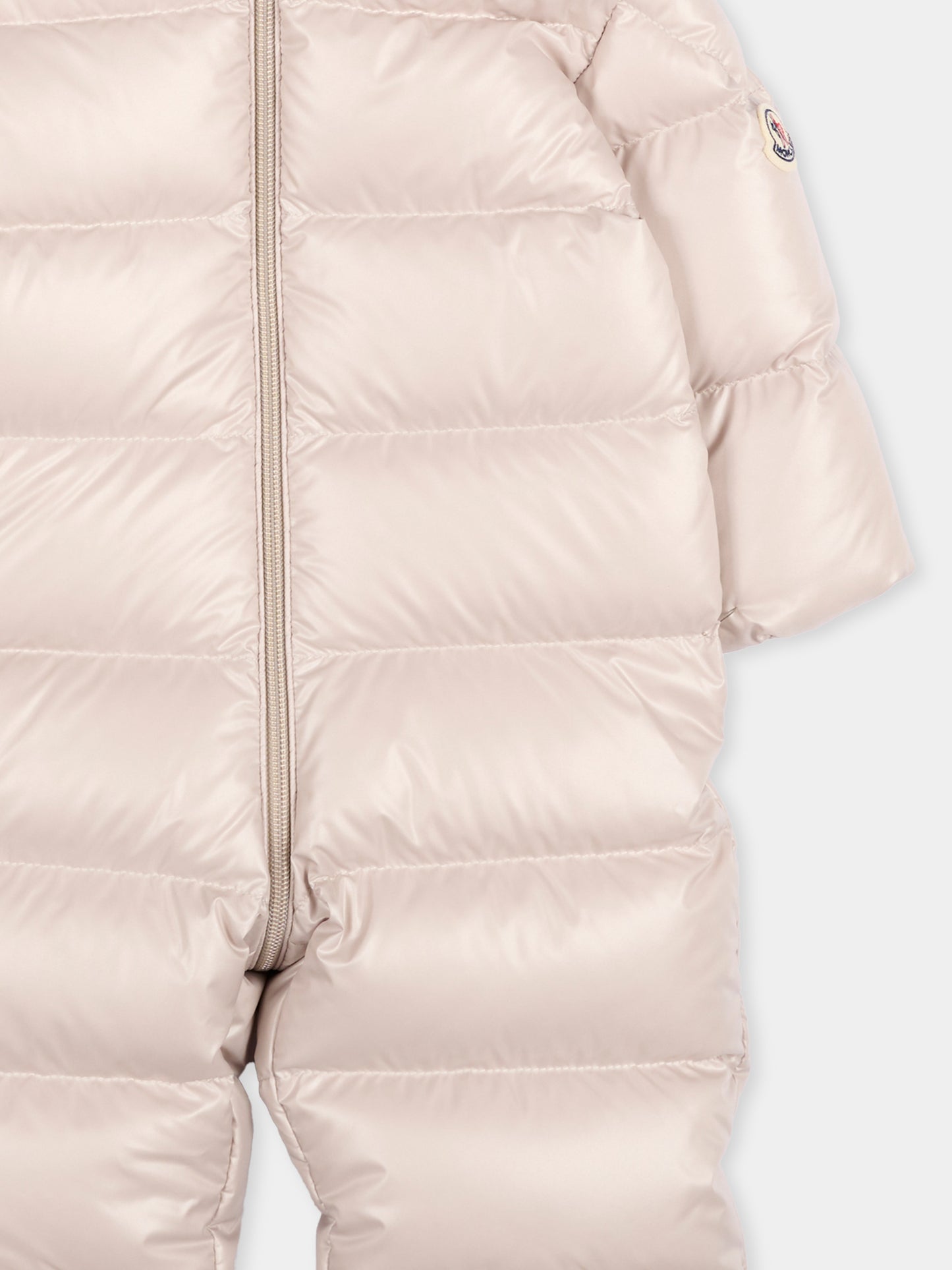Piumino beige Alanie per neonati con logo,Moncler Kids,L2951 1G00002 597YX 20N