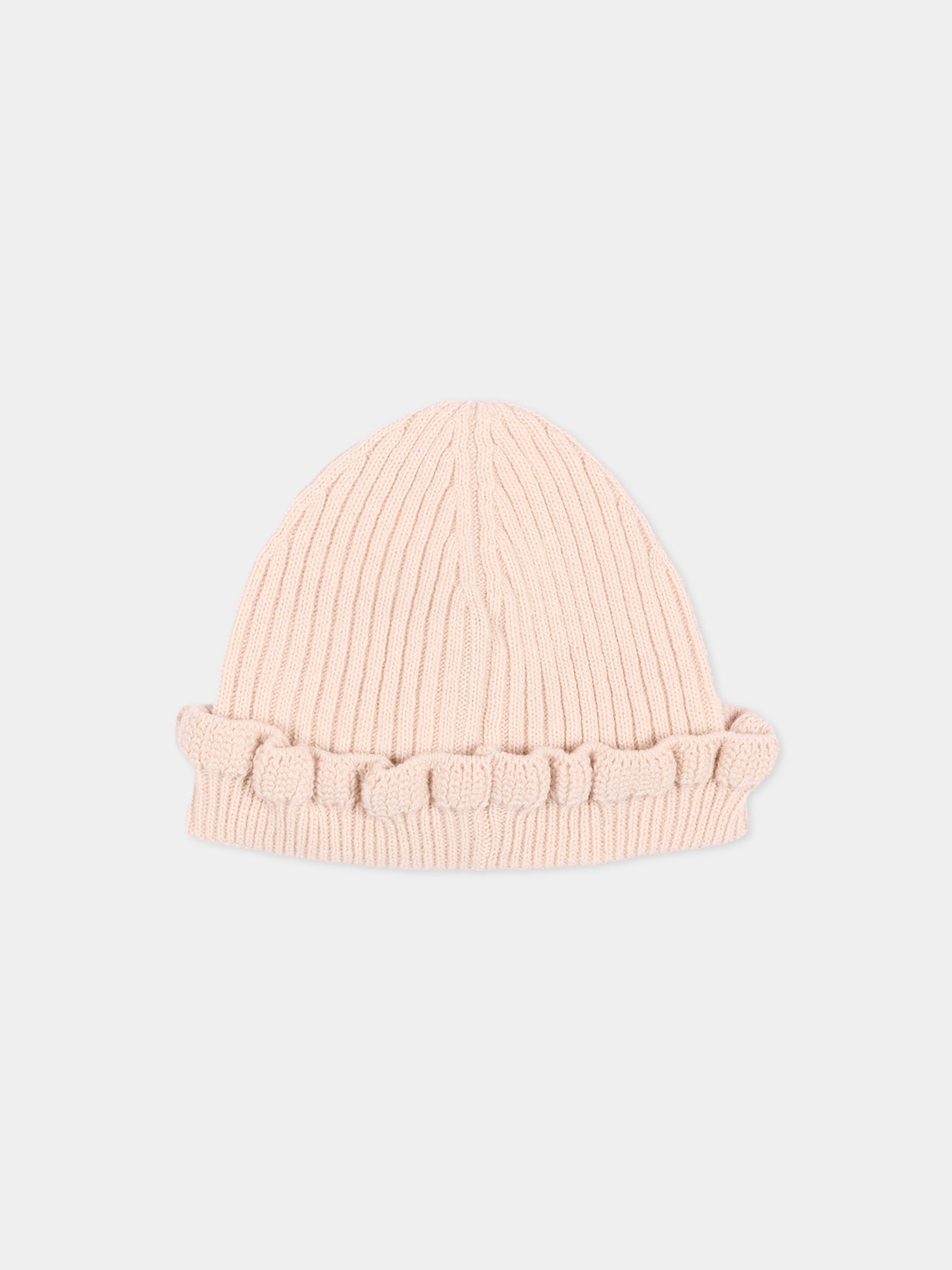 Berretto rosa per neonata con logo,Moncler Kids,L2951 3B00004 M4281 51M