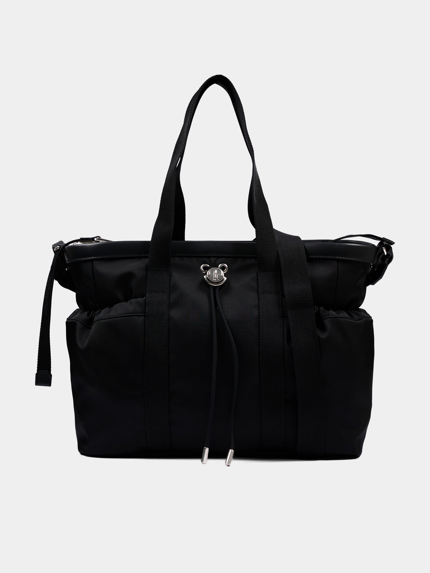 Borsa mamma nera per neonati con logo,Moncler Kids,L2951 5D00001 N0211 999