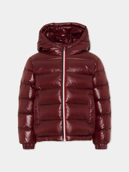 Piumino bordeaux New Aubert per bambini con logo,Moncler Kids,L2954 1A00035 597Z8 464