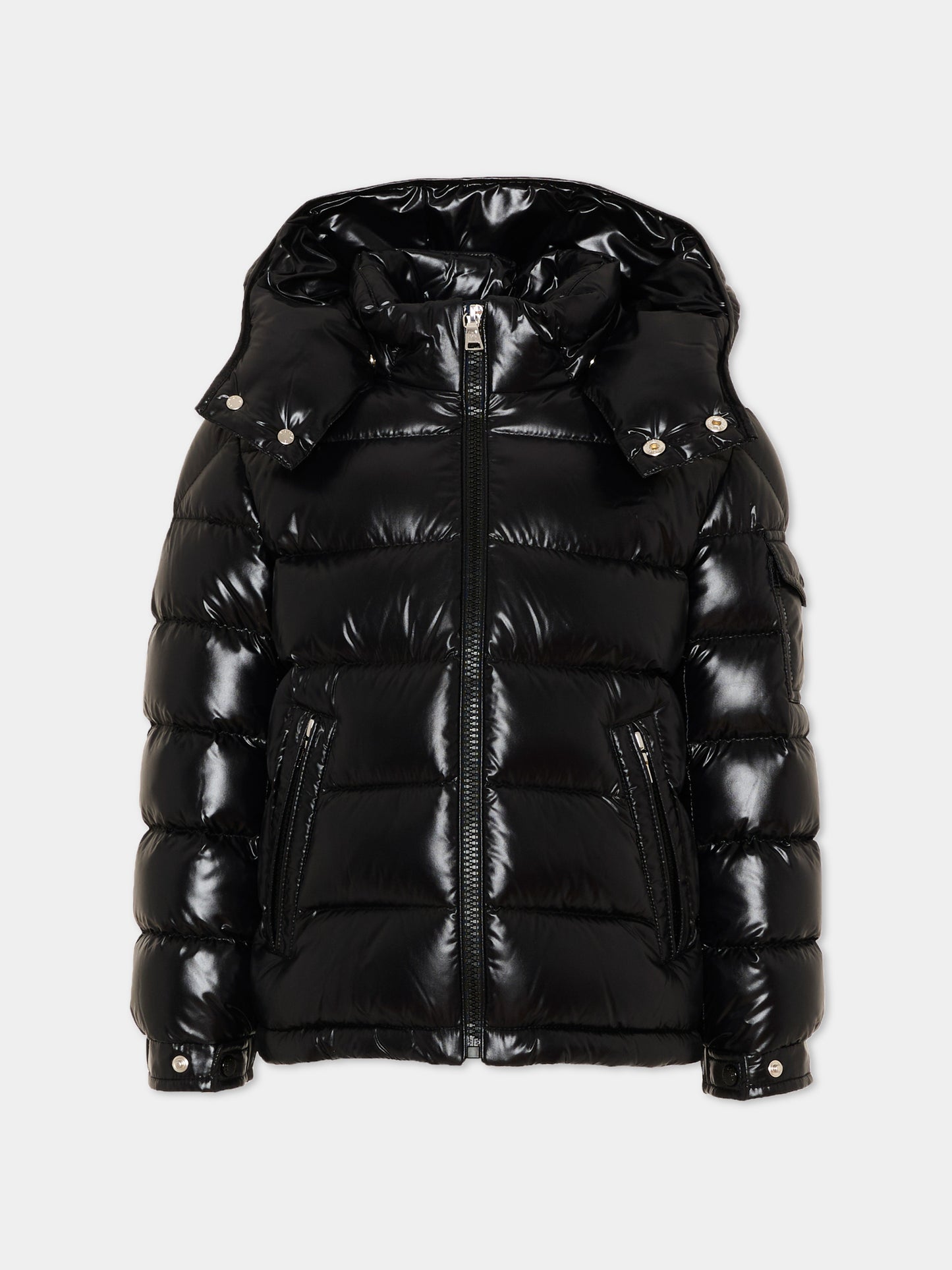 Piumino nero Maya per bambino con logo,Moncler Kids,L2954 1A12520 68950 999