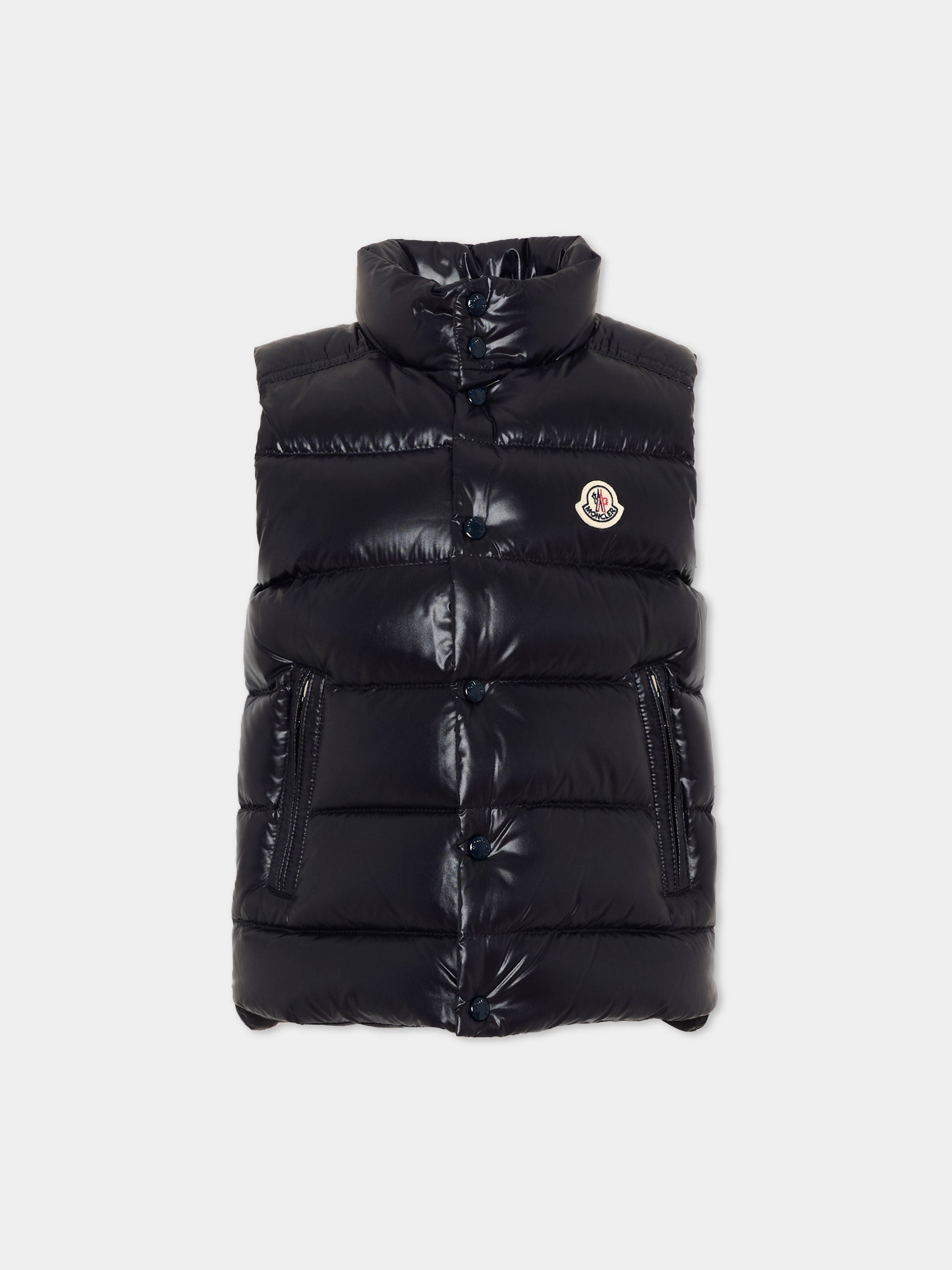 Gilet blu Tib per bambino con logo,Moncler Kids,L2954 1A12620 68950 742