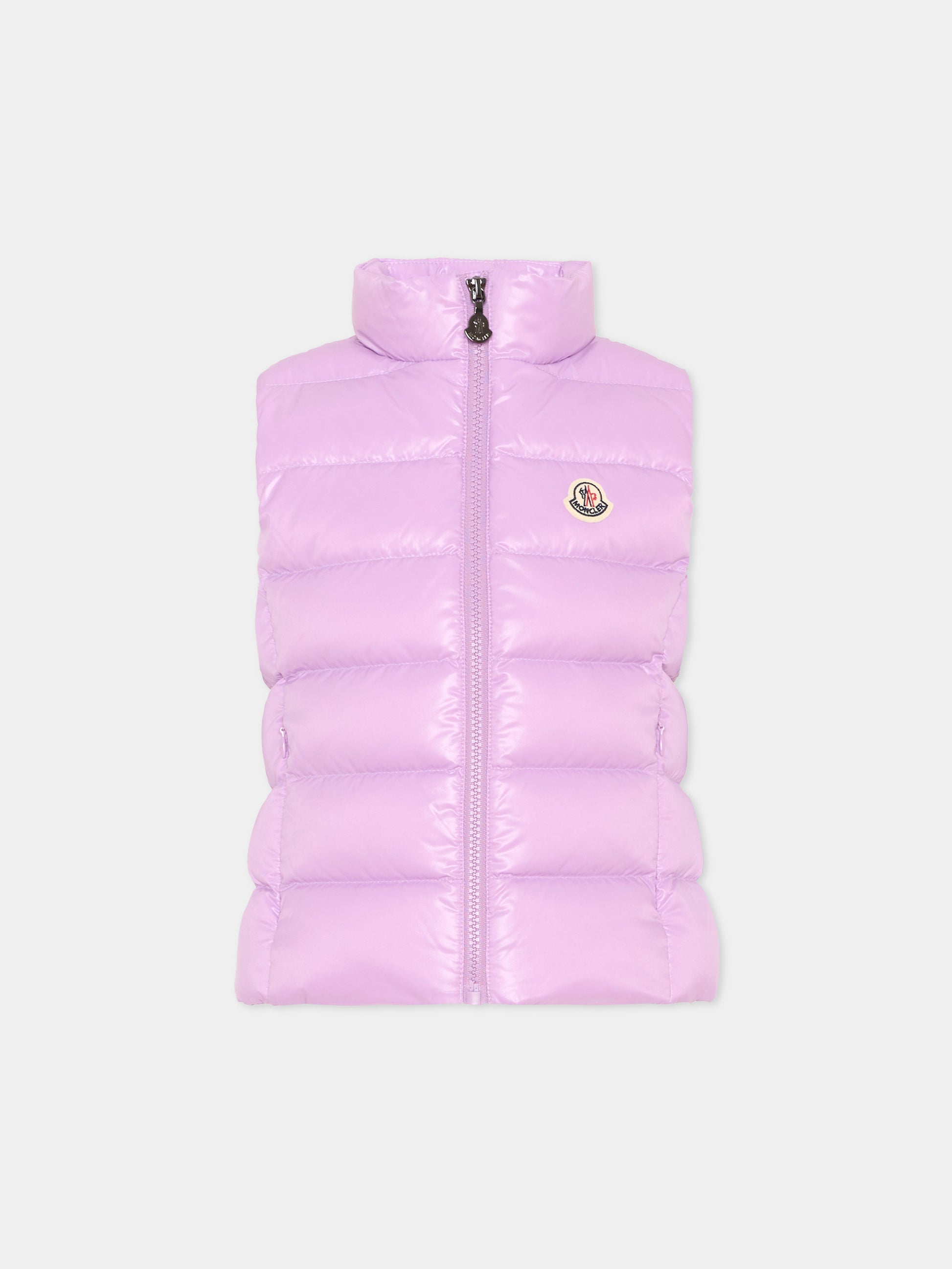 Gilet lilla Ghany per bambina con logo,Moncler Kids,L2954 1A52810 68950 602