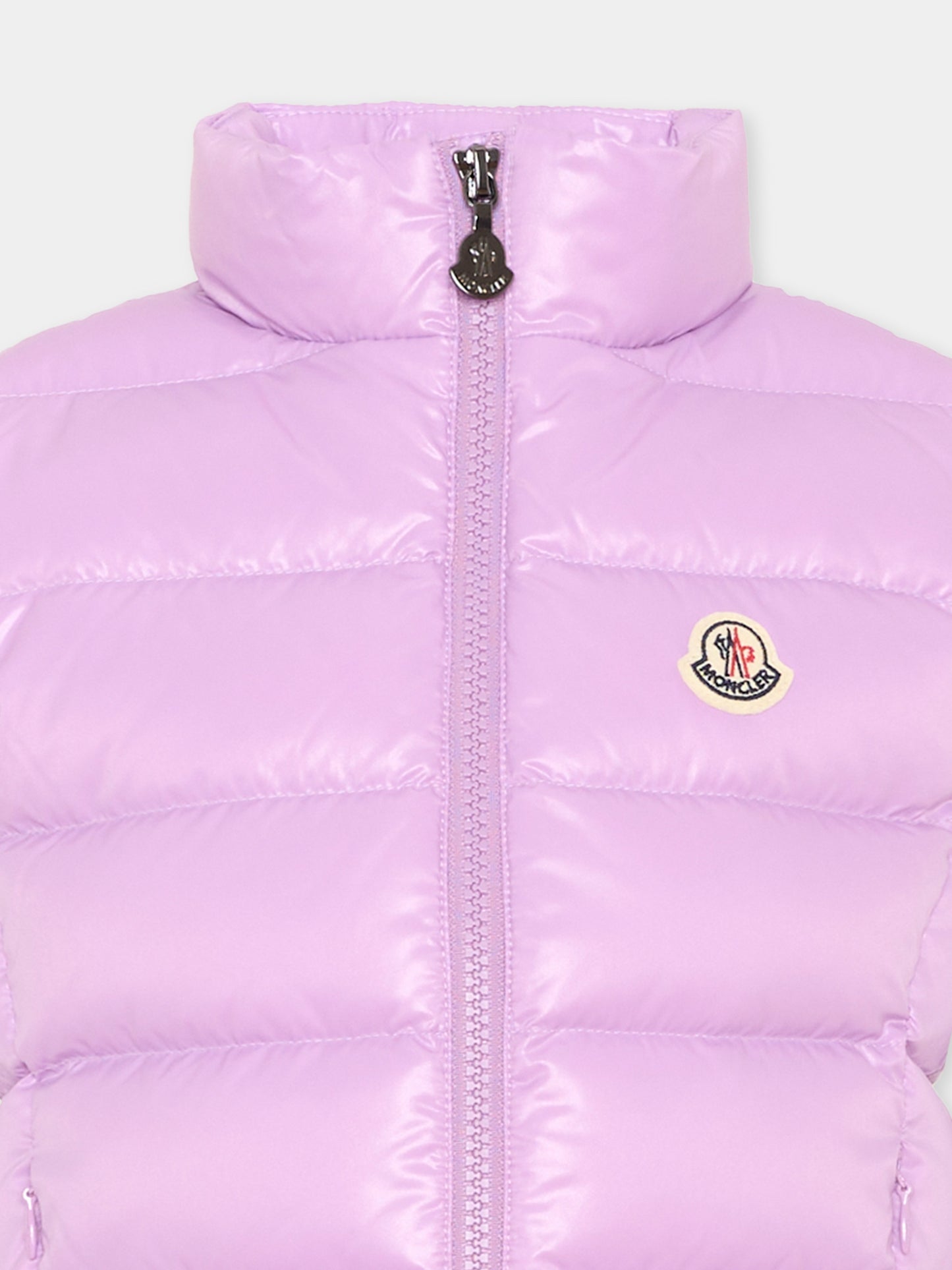 Gilet lilla Ghany per bambina con logo,Moncler Kids,L2954 1A52810 68950 602