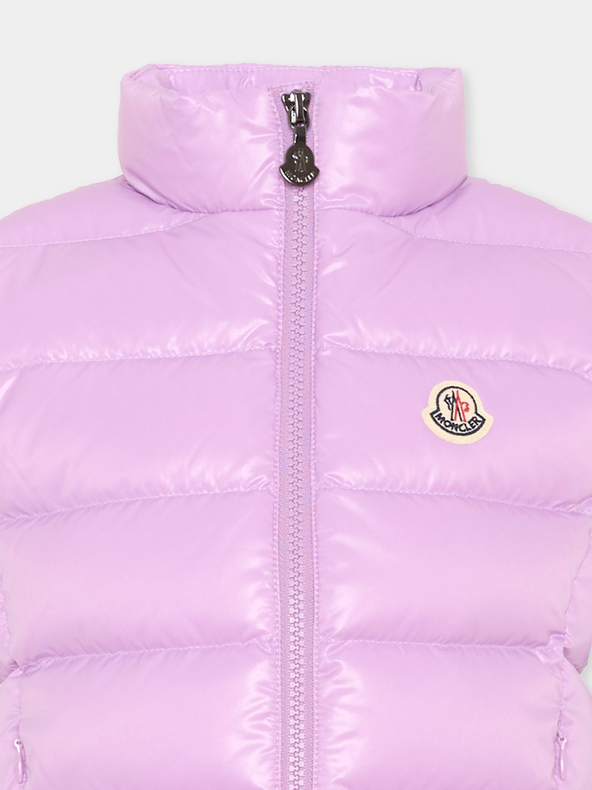 Gilet lilla Ghany per bambina con logo,Moncler Kids,L2954 1A52810 68950 602