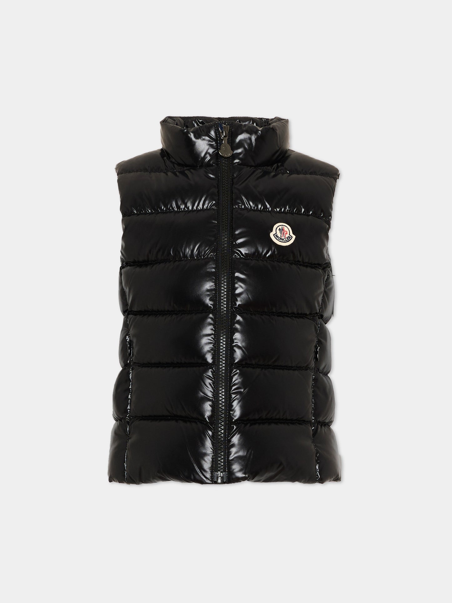 Gilet nero Ghany per bambina con logo,Moncler Kids,L2954 1A52810 68950 999