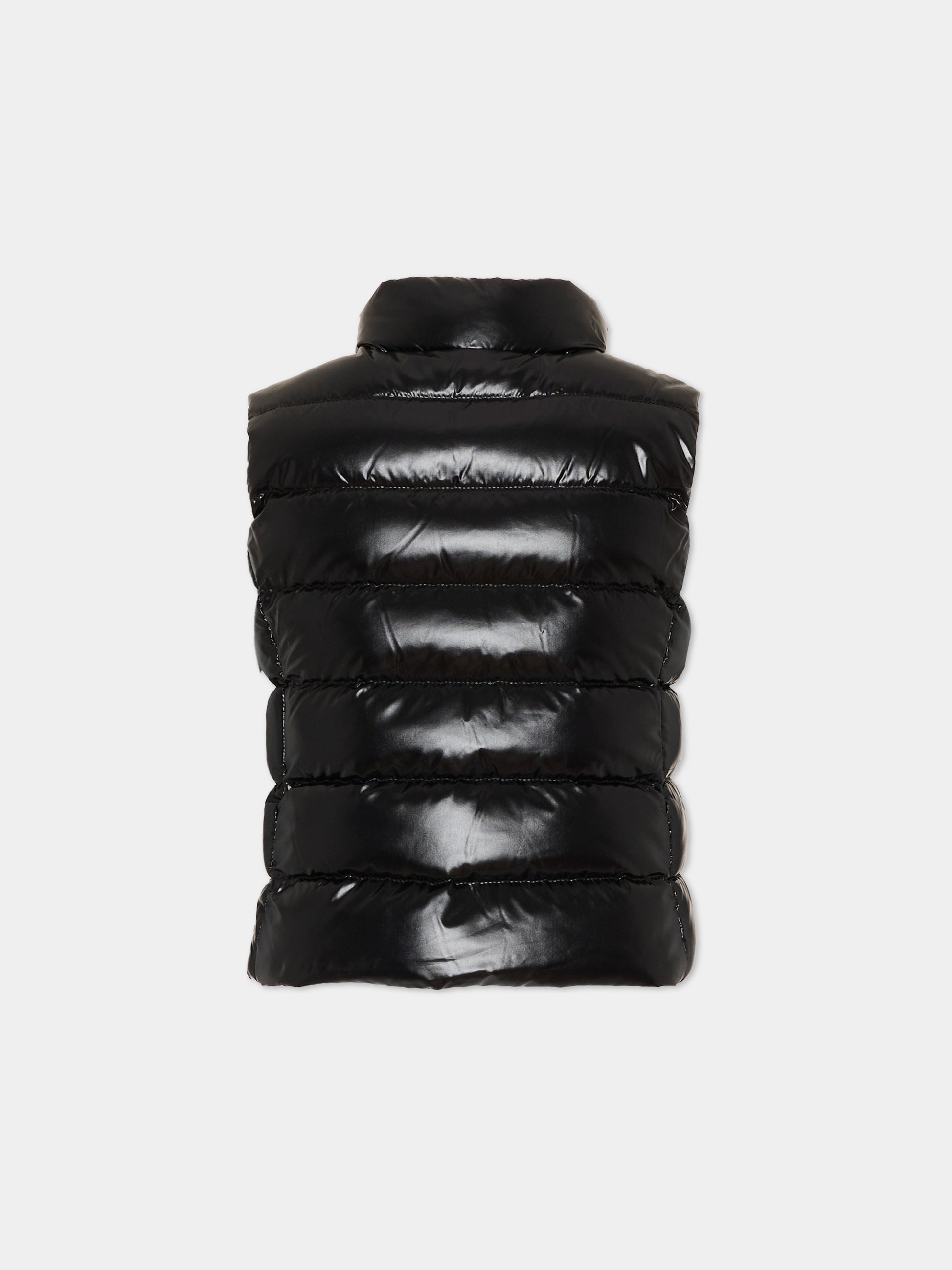 Gilet nero Ghany per bambina con logo,Moncler Kids,L2954 1A52810 68950 999