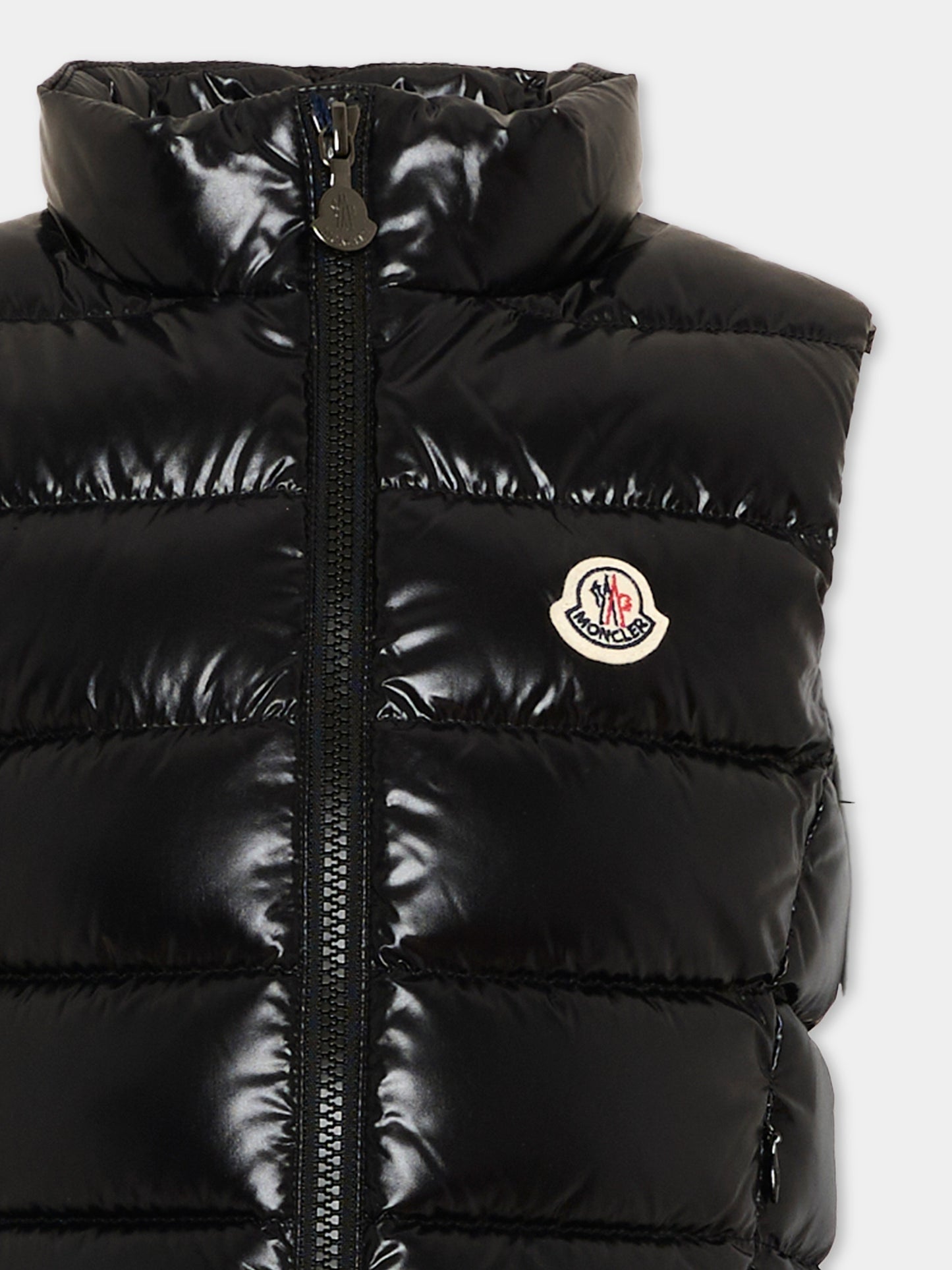 Gilet nero Ghany per bambina con logo,Moncler Kids,L2954 1A52810 68950 999