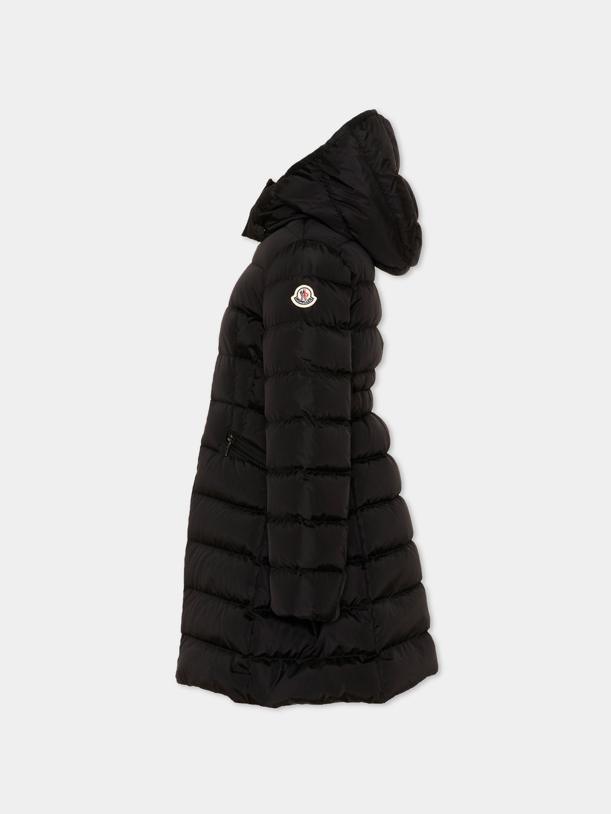 Piumino nero Charpal per bambina con logo,Moncler Kids,L2954 1C50210 54155 999