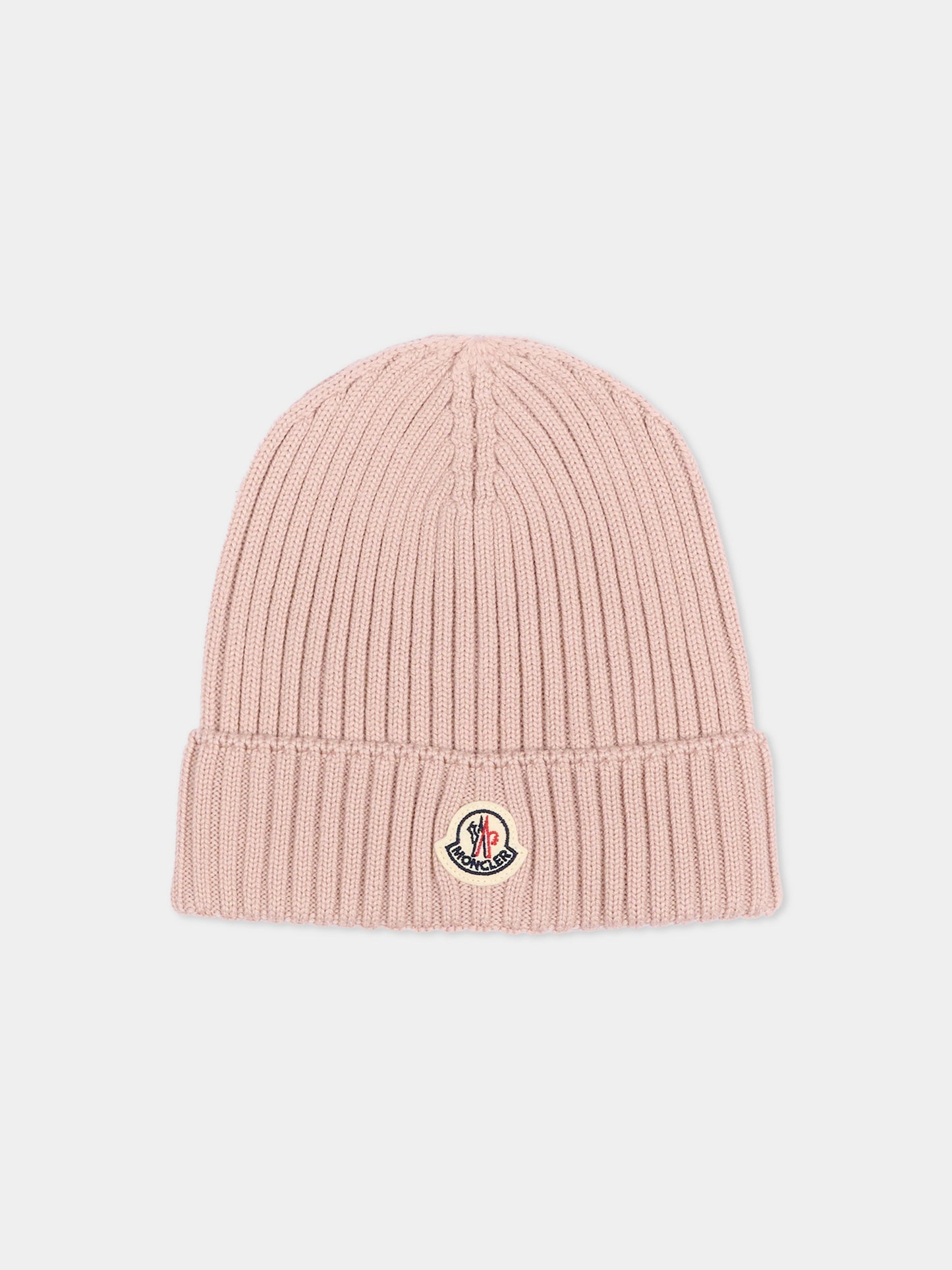 Berretto rosa per bambina con logo,Moncler Kids,L2954 3B00008 M1131 53F