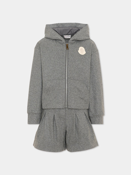 Gray sports outfit for Girl with logo