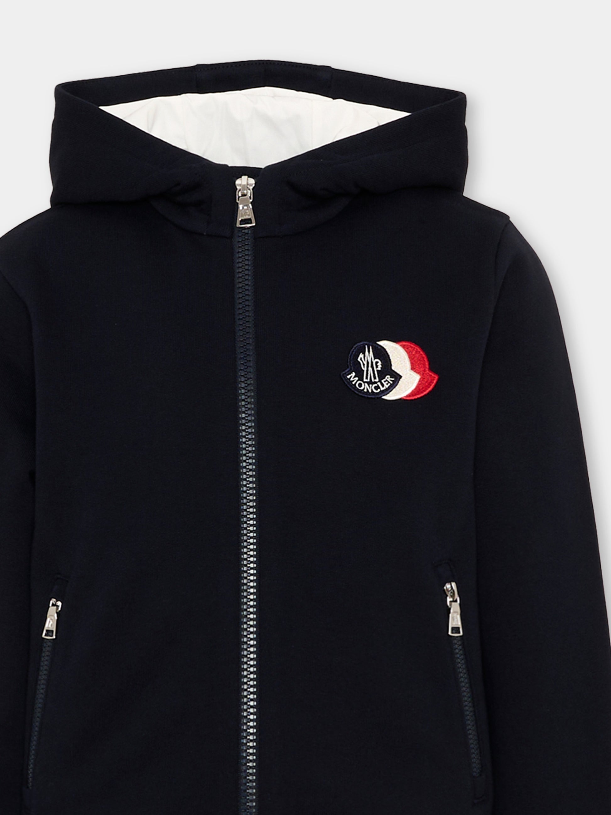 Completo sportivo blu per bambino con logo,Moncler Kids,L2954 8M00009 899PS 778