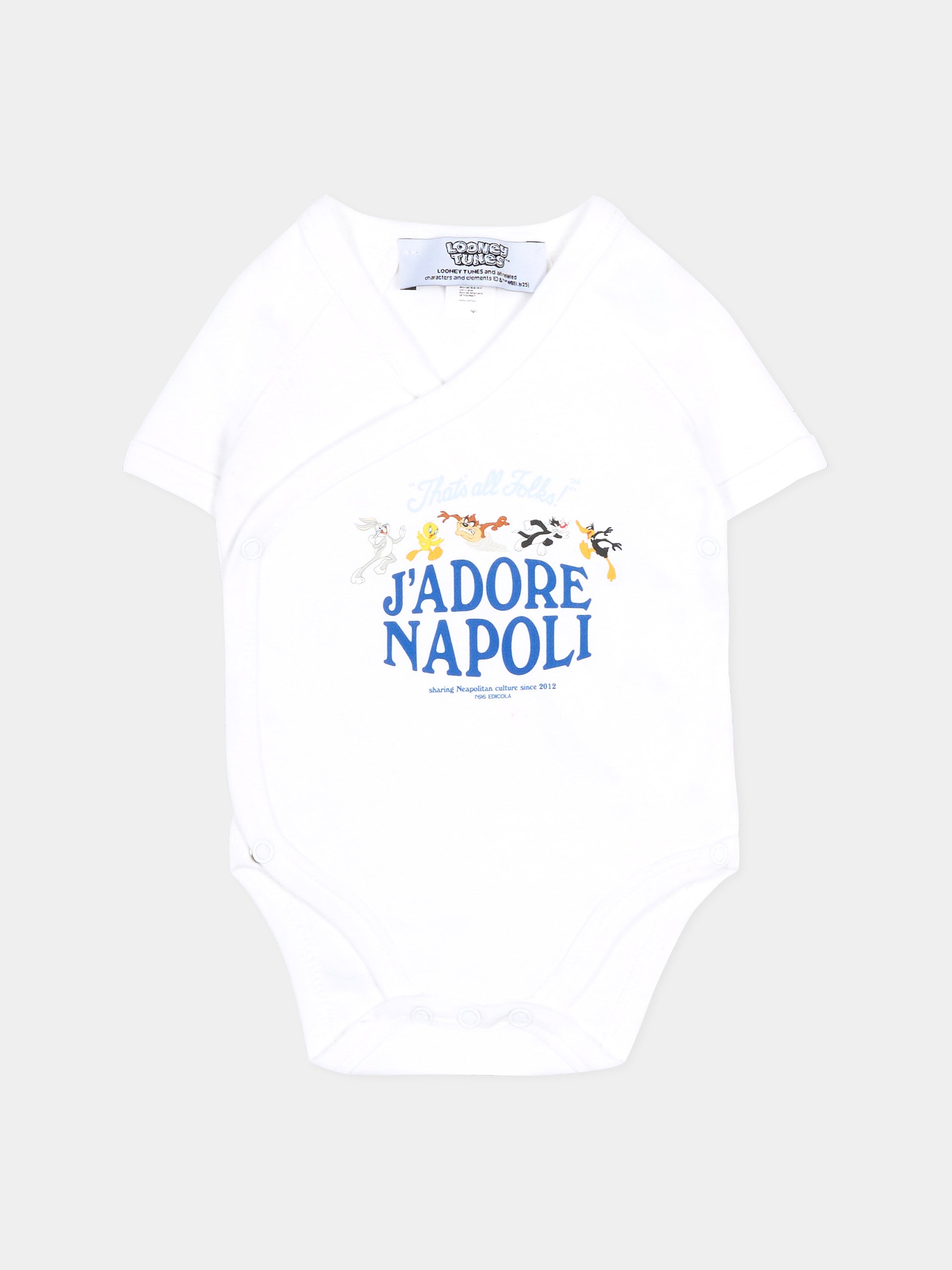 Body bianco per neonati con Looney Tunes,J'adore Napoli,J'ADORE NAPOLI LOONEY TUNES BODY KIDS WHITE