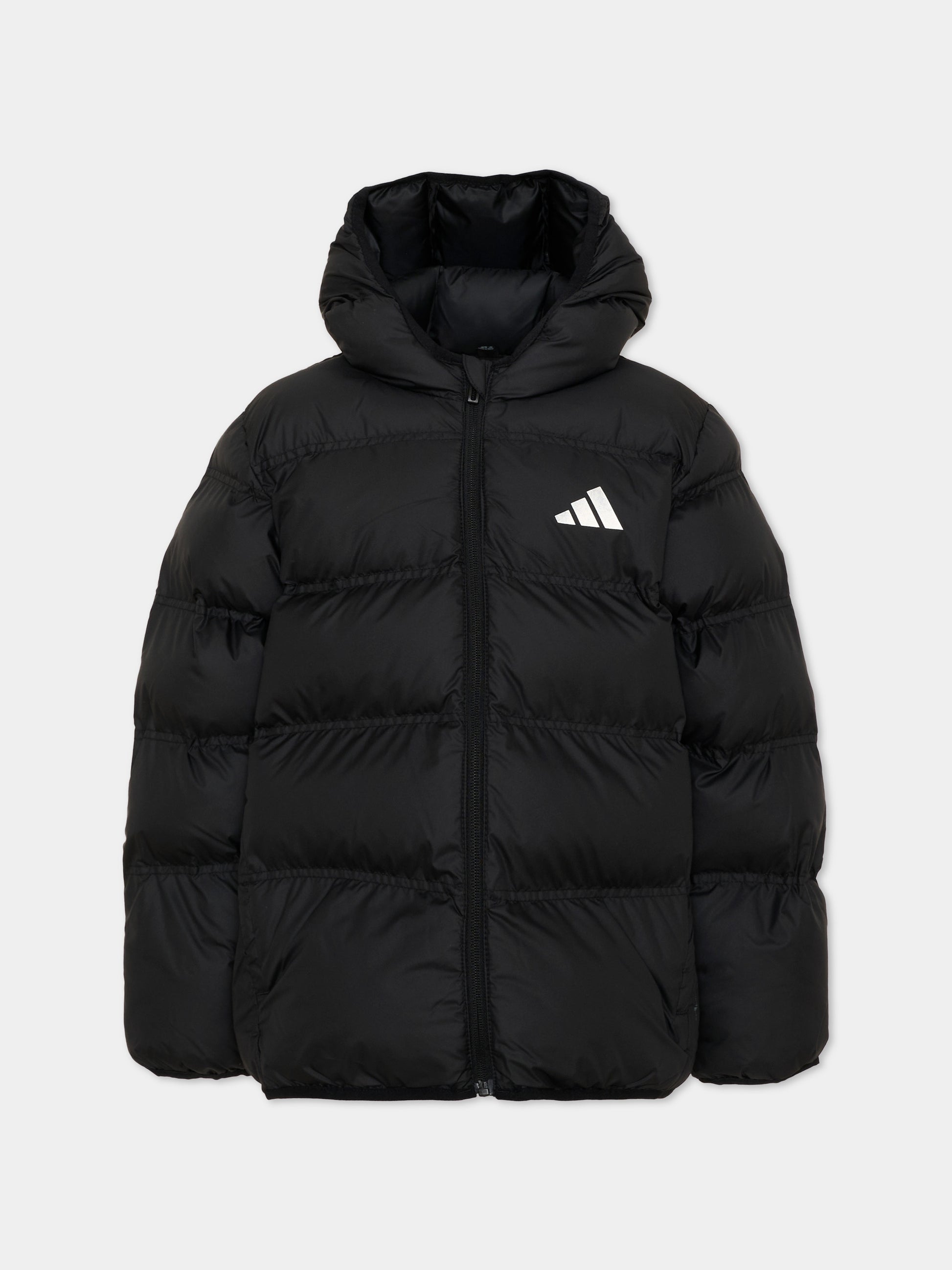 Piumini nero per bambini logo riflettente,Adidas,KH0198