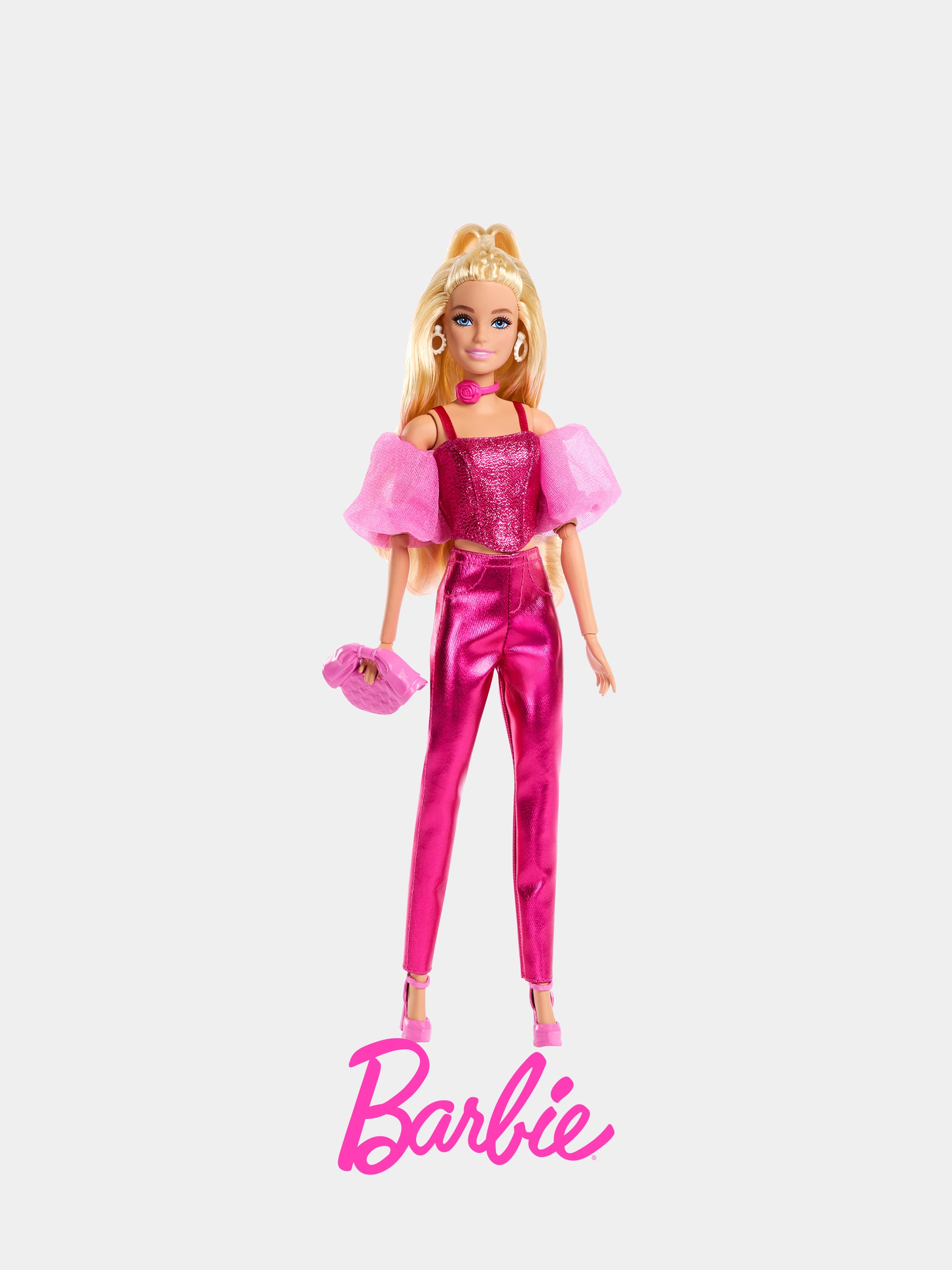 Barbie Deluxe Fashionista Metallic Bionda per bambina,Barbie,JFP40