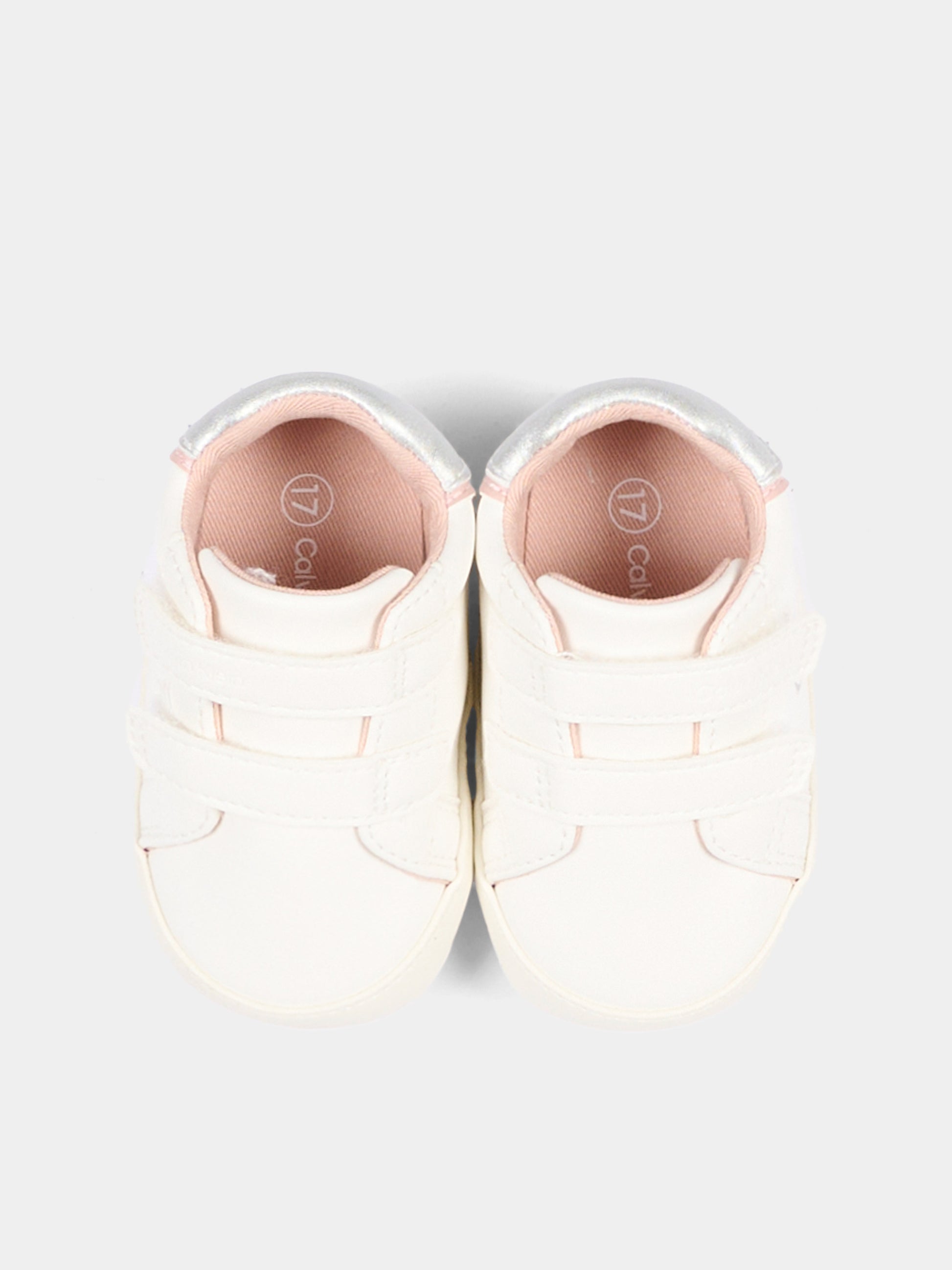 Sneakers bianche per neonata con logo,Calvin Klein Kids,V0A9 83380 1582Y622