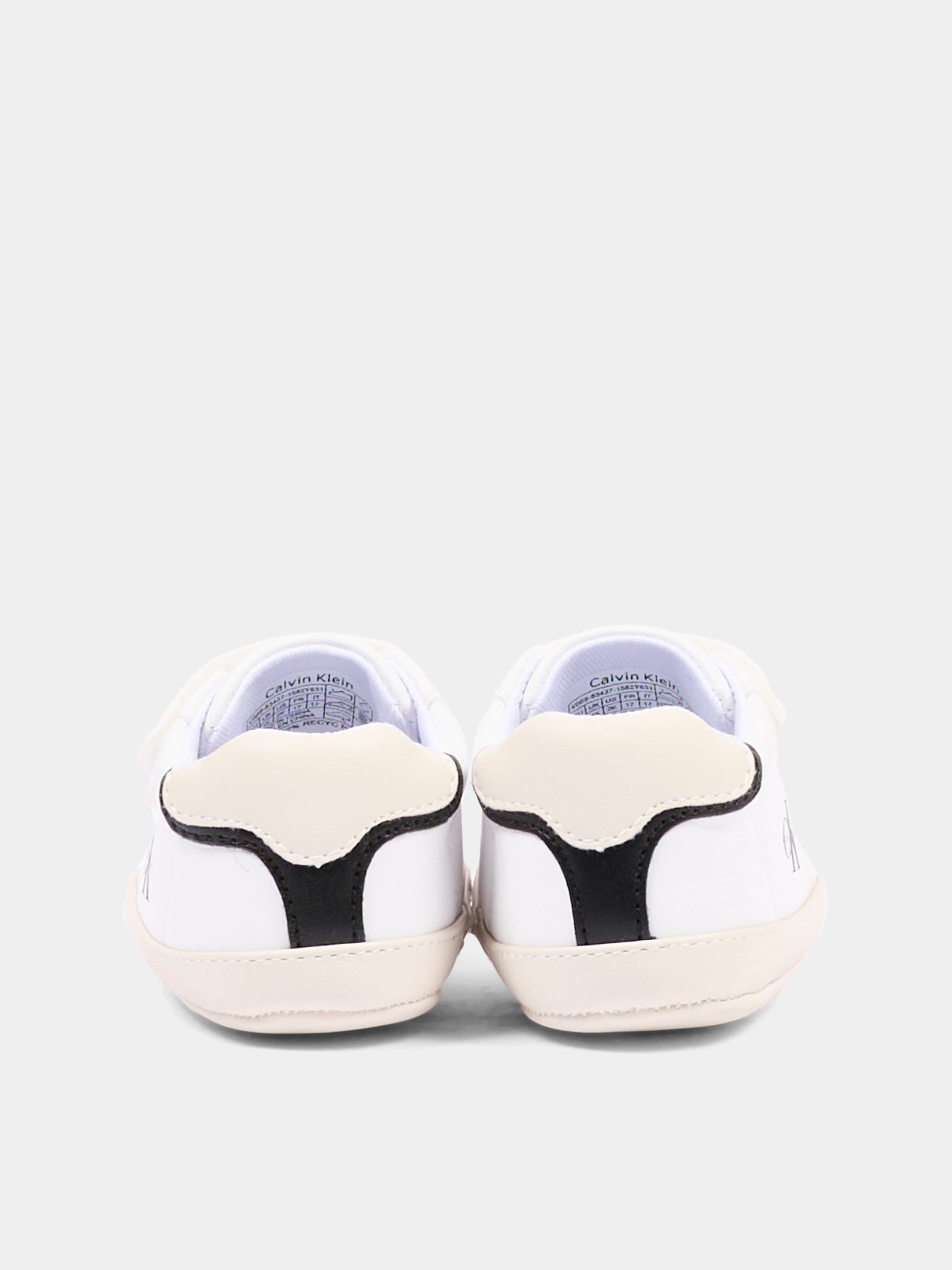 Sneakers bianche per neonati con logo,Calvin Klein Kids,V0B9 83437 1582Y631
