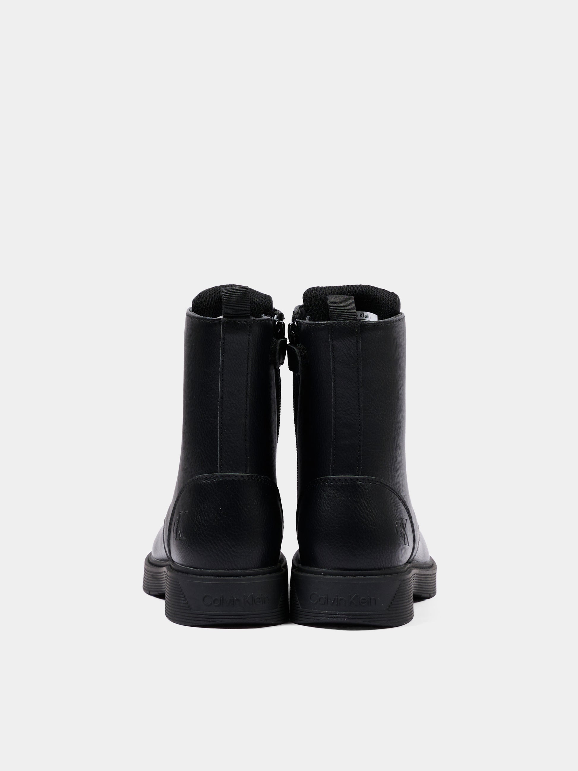 Anfibi neri per bambini con logo,Calvin Klein Kids,V3X5 83497 1355999