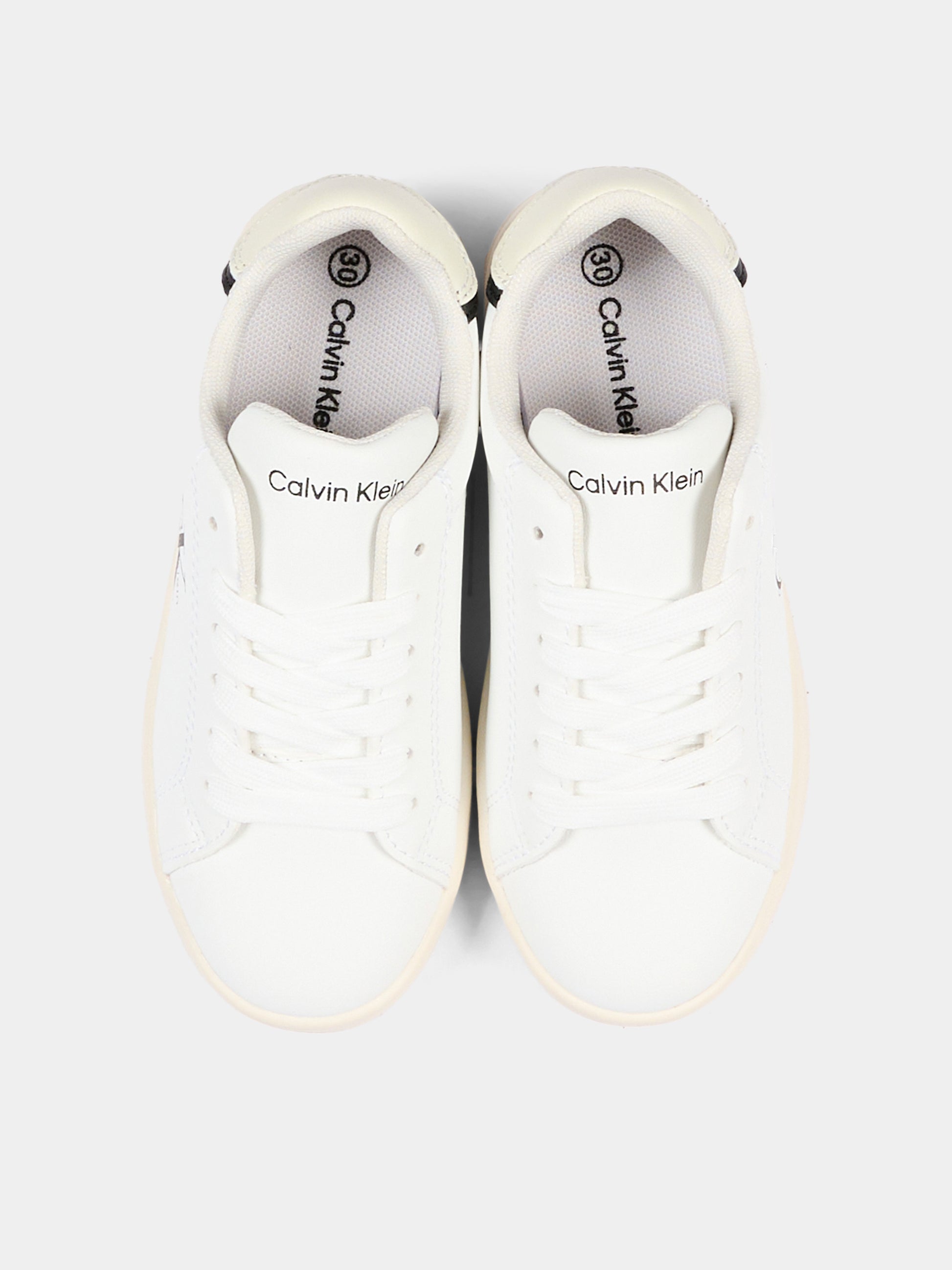Sneakers bianche per bambini con logo,Calvin Klein Kids,V3X9 83447 1355Y631