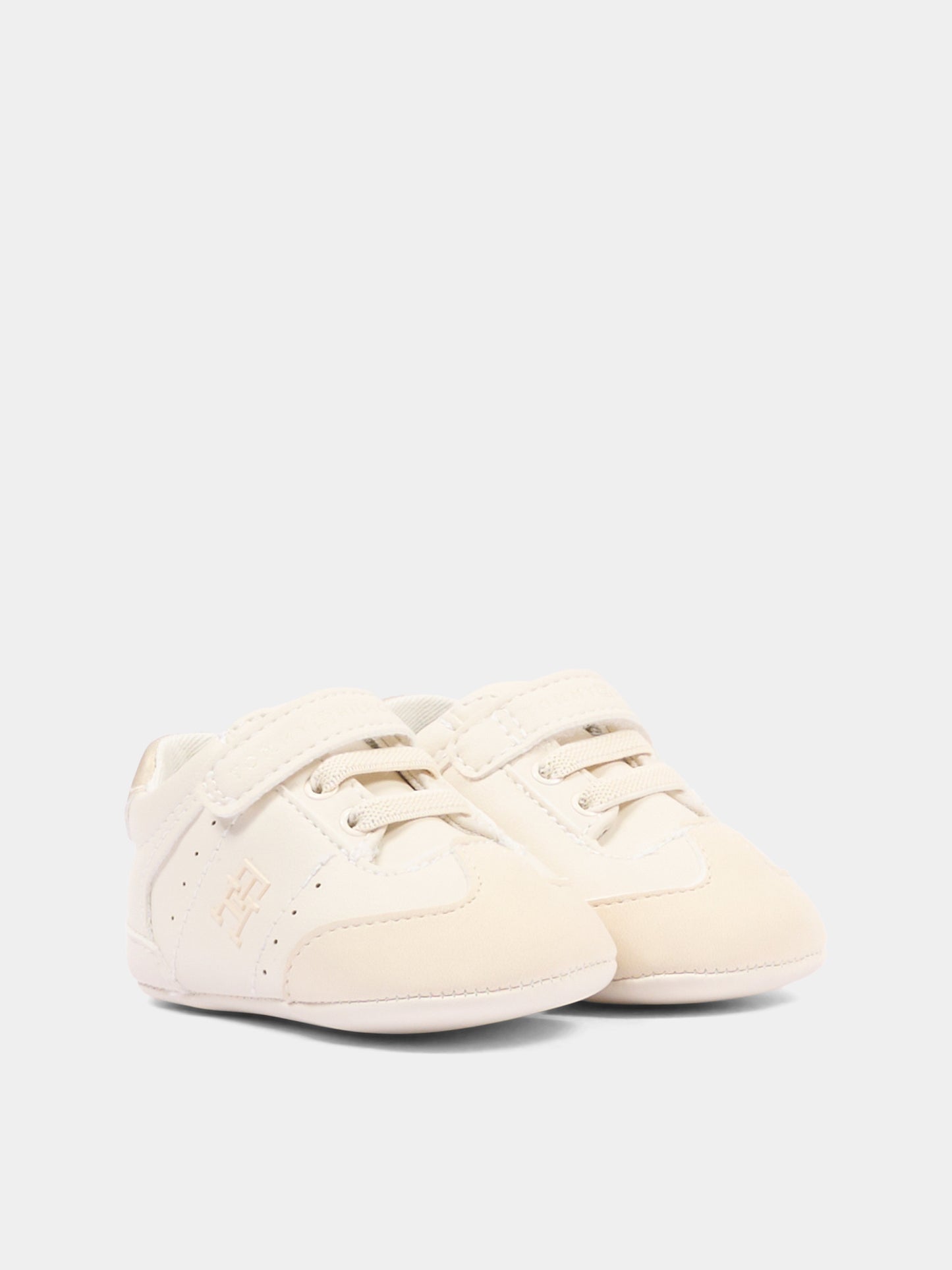 Sneakers avorio per neonati con logo,Tommy Hilfiger Junior,T0A9 35058 1755A681