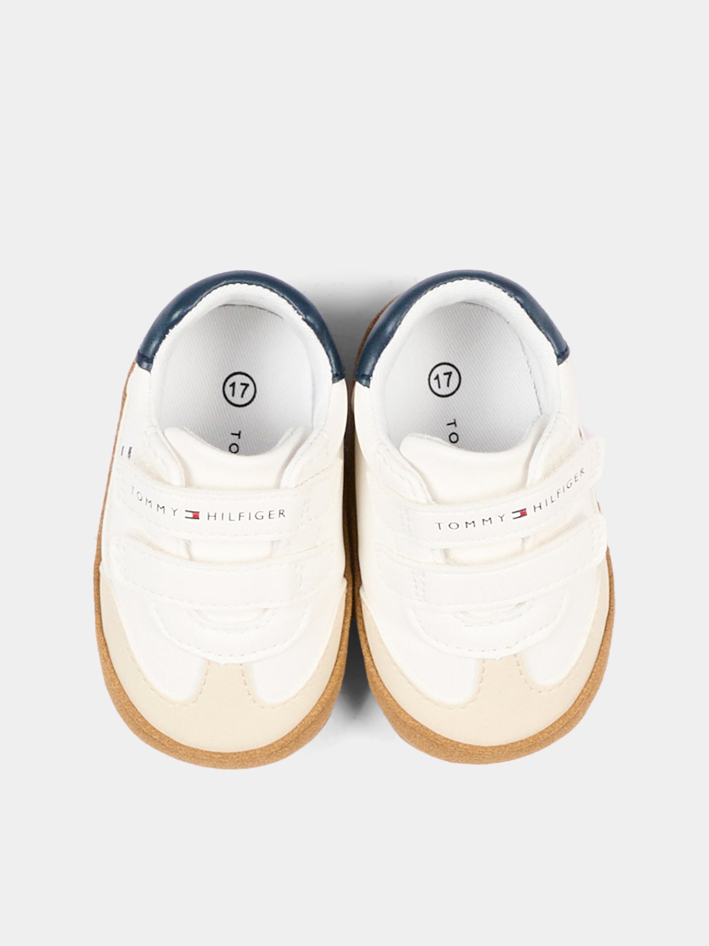 Sneakers beige per neonato con logo,Tommy Hilfiger Junior,T0B9 35210 1755B058