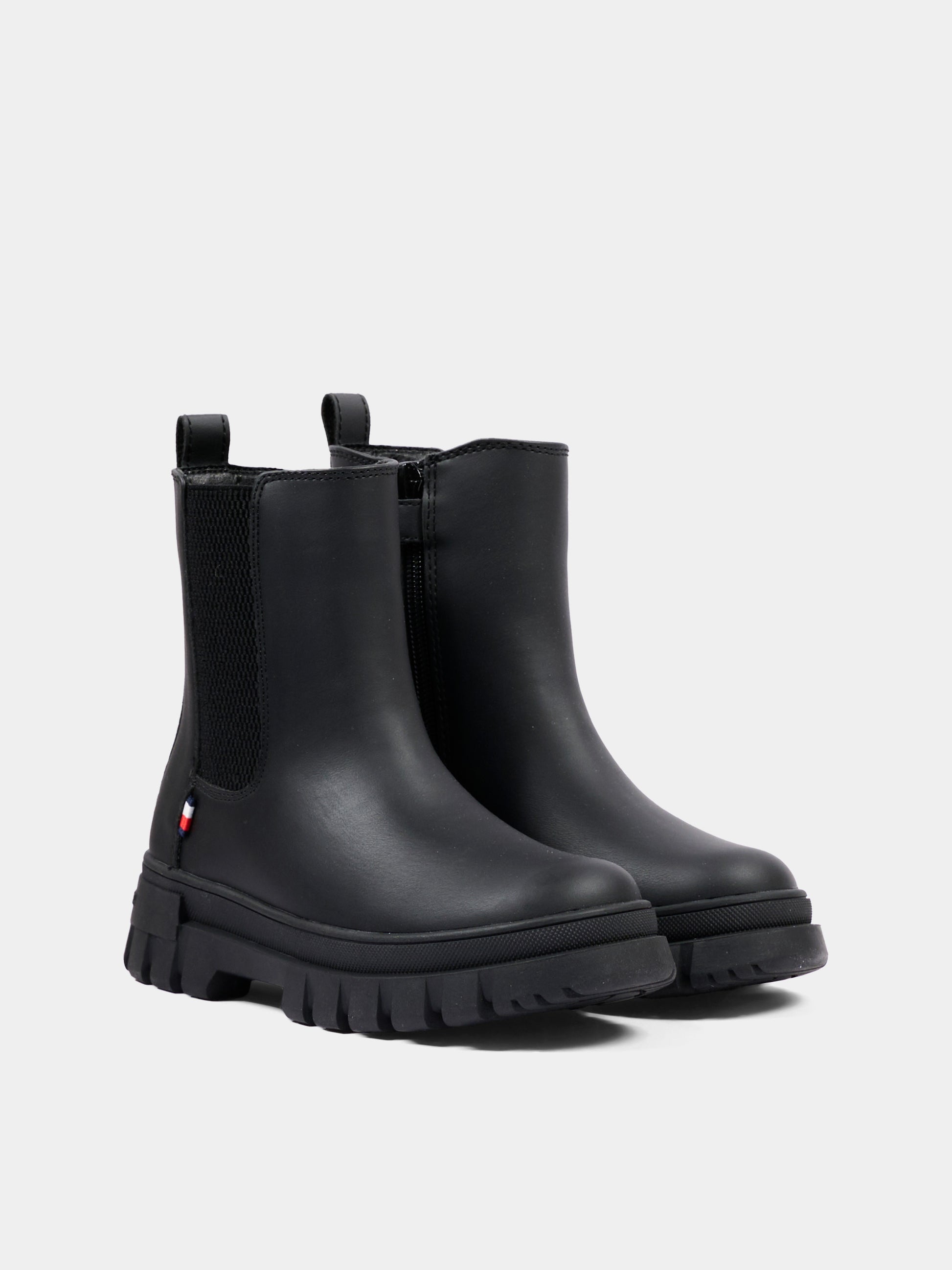 Stivaletti neri per bambino con logo,Tommy Hilfiger Junior,T3X5 35295 1355999