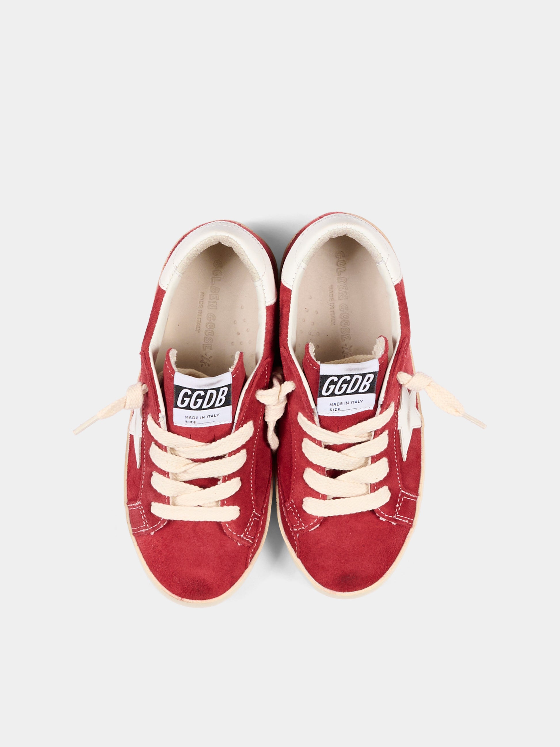 Sneakers rosse Super-Star classic with list per bambini,Golden Goose,GJF00101 F008031 40375