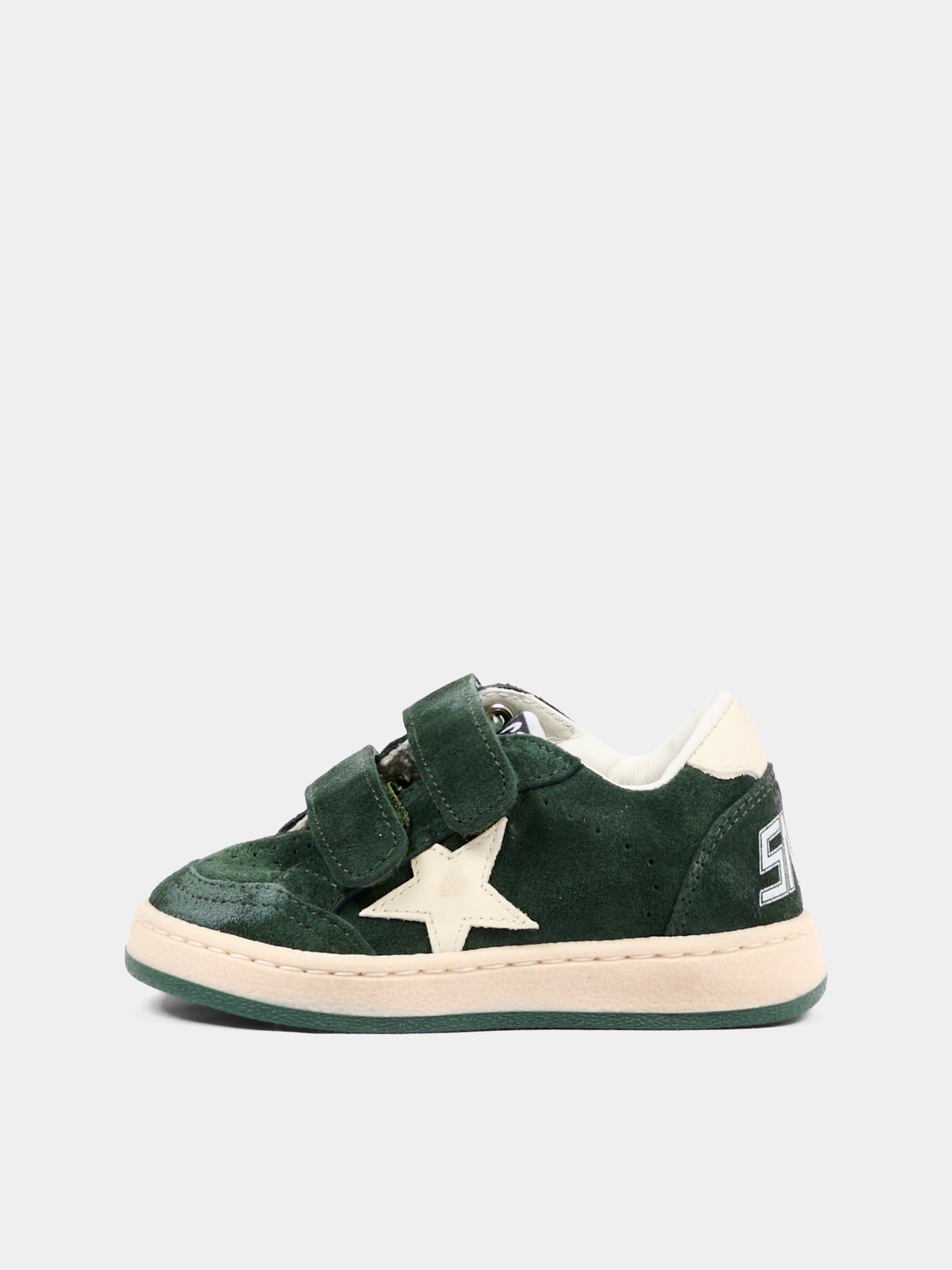 Sneakers verdi Ball Star Strap per bambino,Golden Goose,GJF00501 F008055 35924