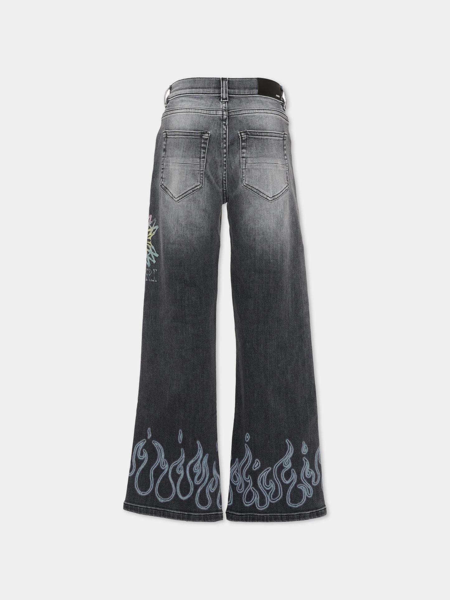 Jeans denim per bambini con fiamme,Amiri,ACBMJE1005 030 GREY