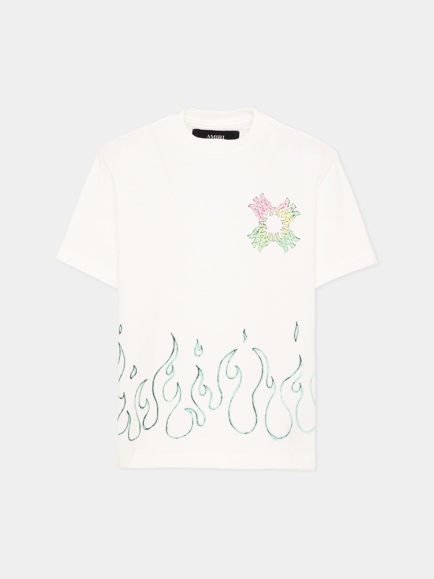 T-Shirt avorio per bambini con fiamme,Amiri,ACTOJR1028 127 IVORY