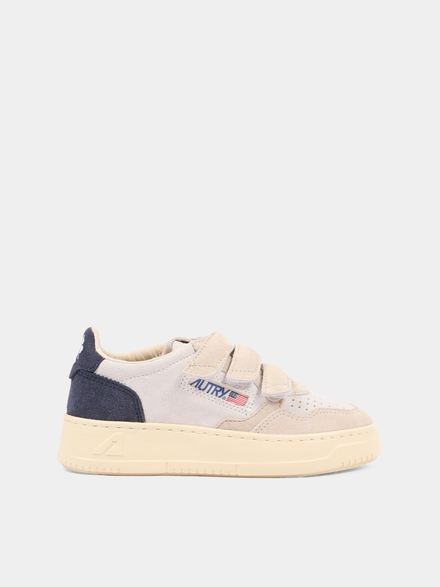 Sneakers beige per bambino con velcro,Autry,KILK TS29