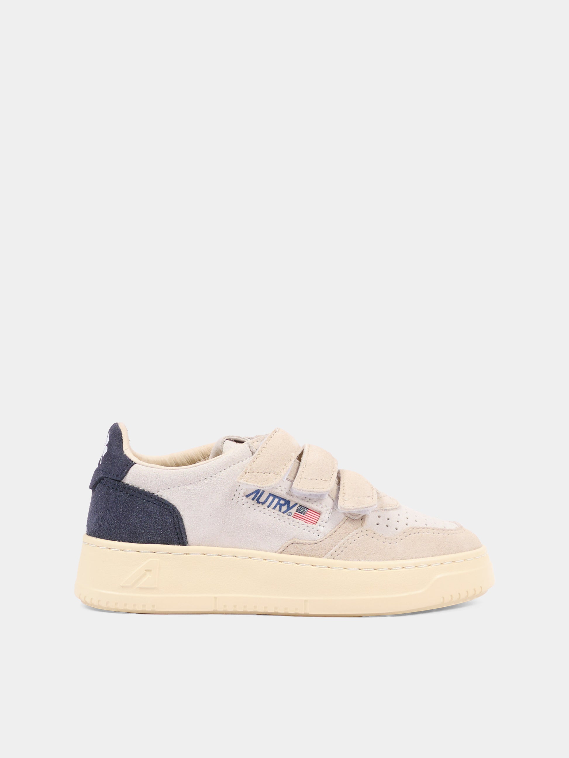 Sneakers beige per bambino con velcro,Autry,KILK TS29