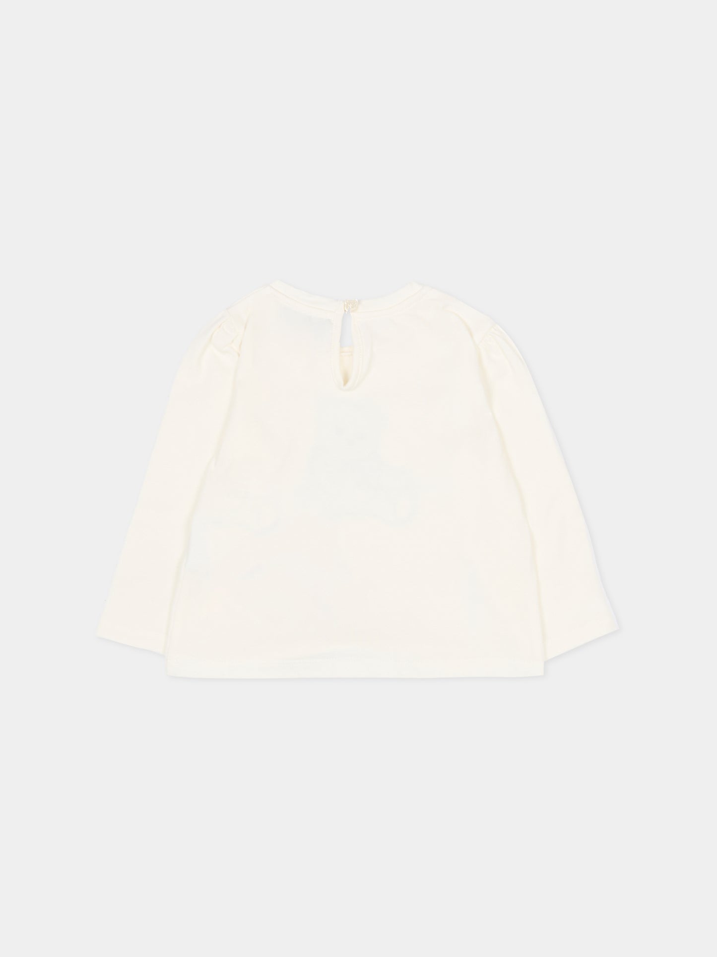 T-shirt avorio per neonata con Teddy Bear,Moschino Kids,MDO00U LBA11 10063