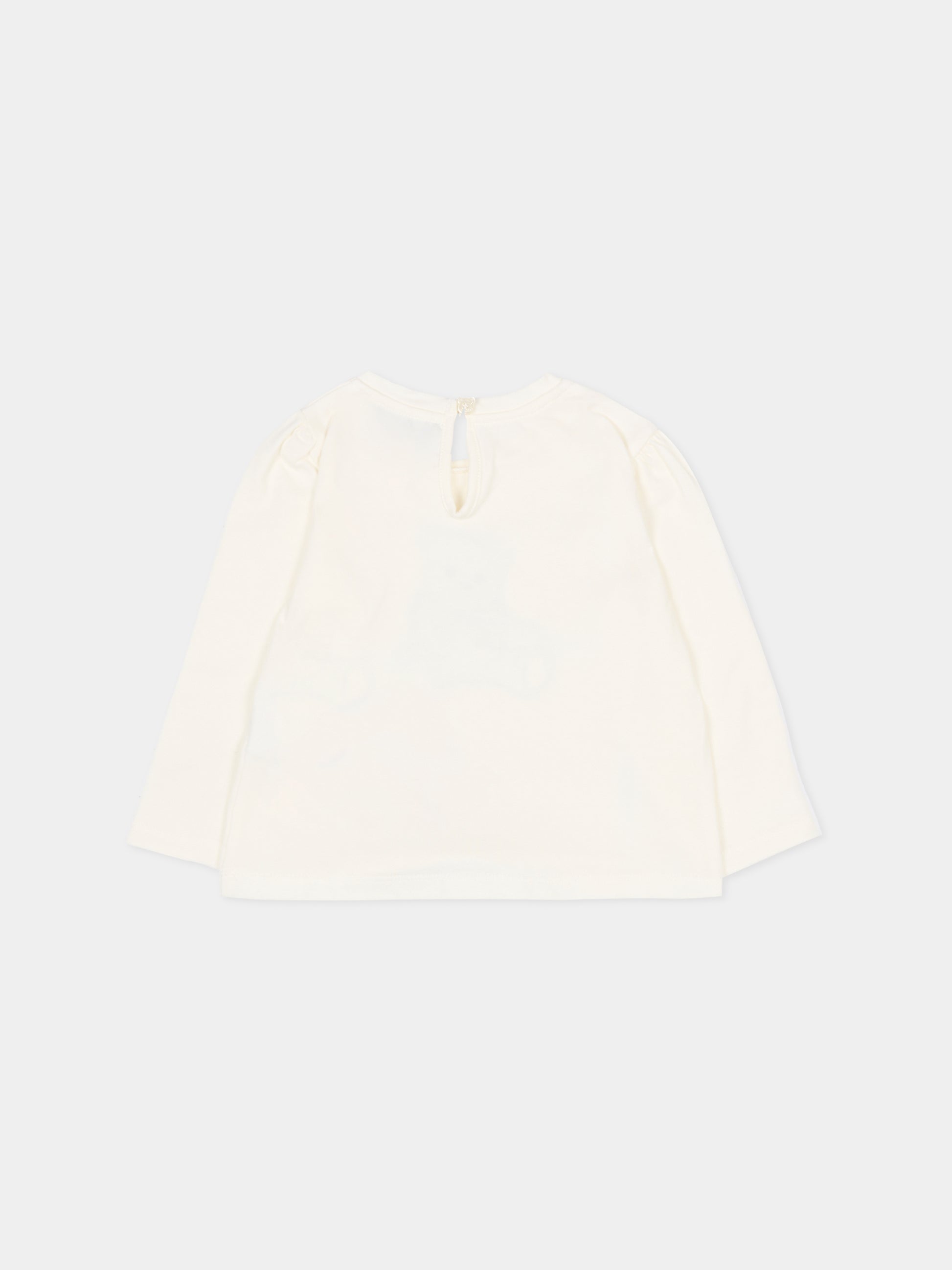 T-shirt avorio per neonata con Teddy Bear,Moschino Kids,MDO00U LBA11 10063
